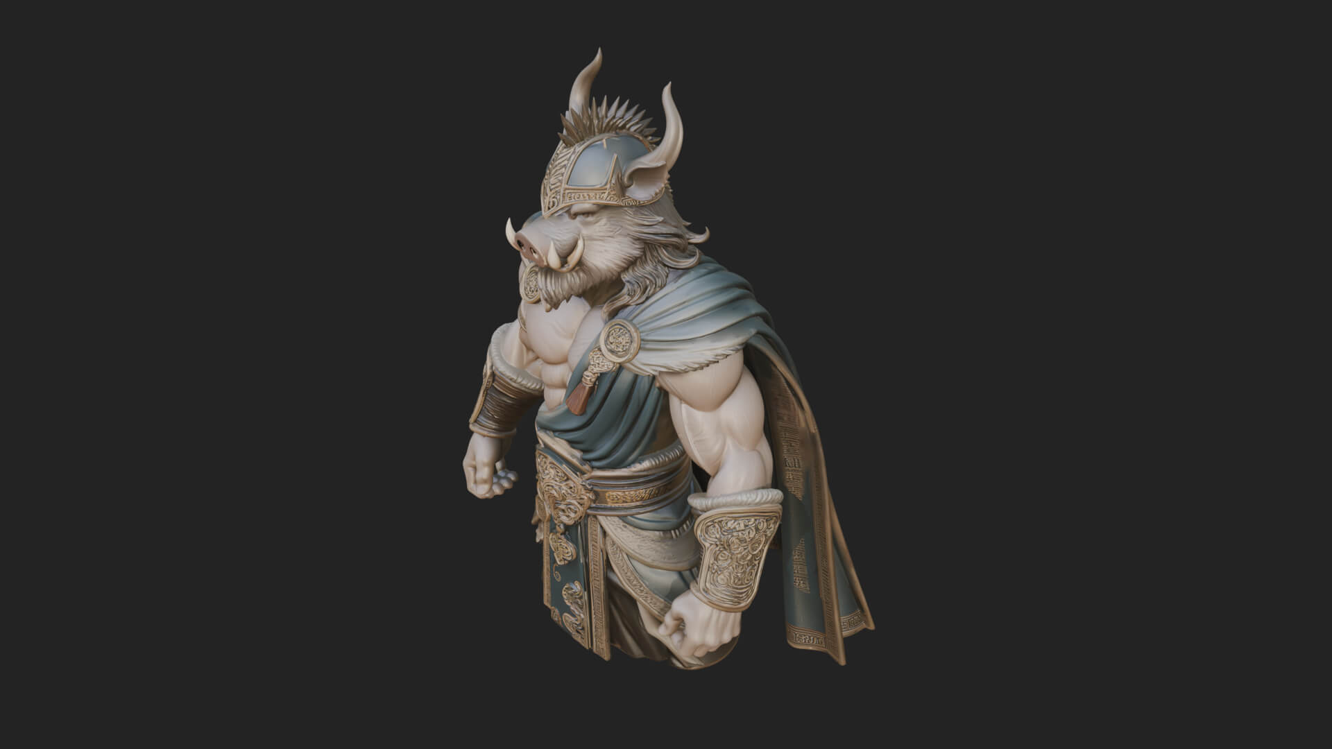 Minotaur Bull Beast Statue Design 14 3D Print Model 3D Model
