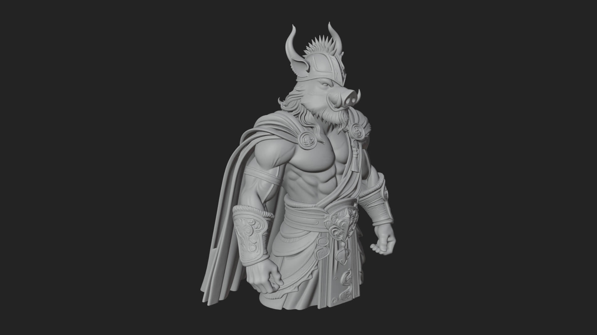 Minotaur Bull Beast Statue Design 14 3D Print Model 3D Model