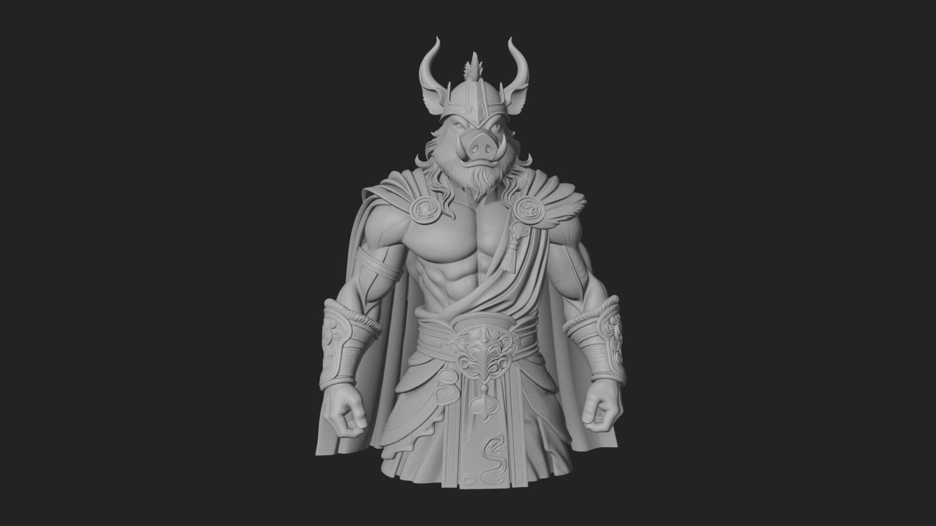 Minotaur Bull Beast Statue Design 14 3D Print Model 3D Model