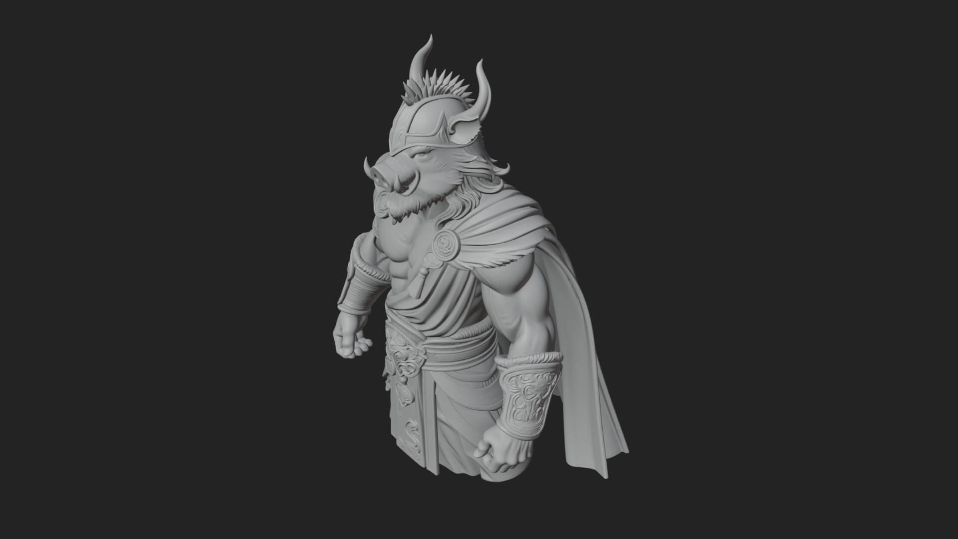 Minotaur Bull Beast Statue Design 14 3D Print Model 3D Model