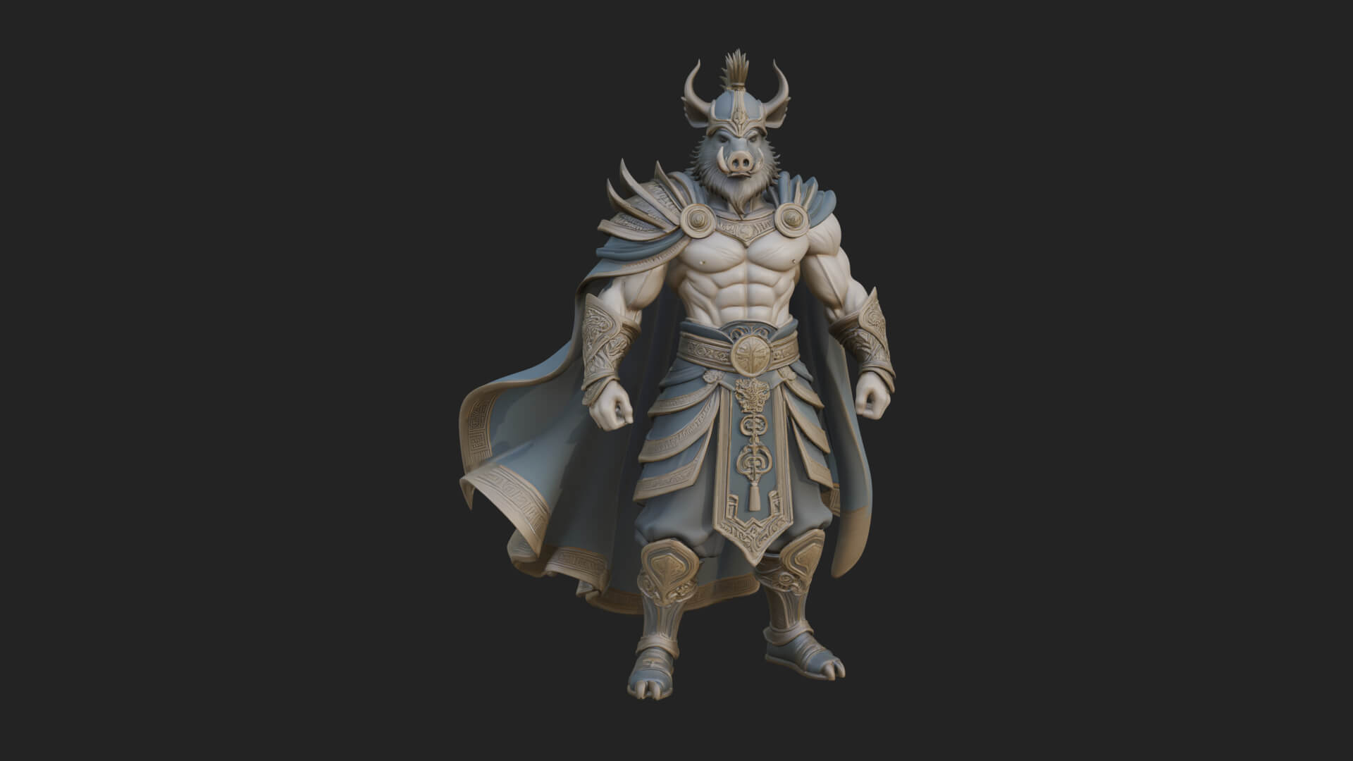 Minotaur Bull Beast Statue Design 15 3D Print Model 3D Model