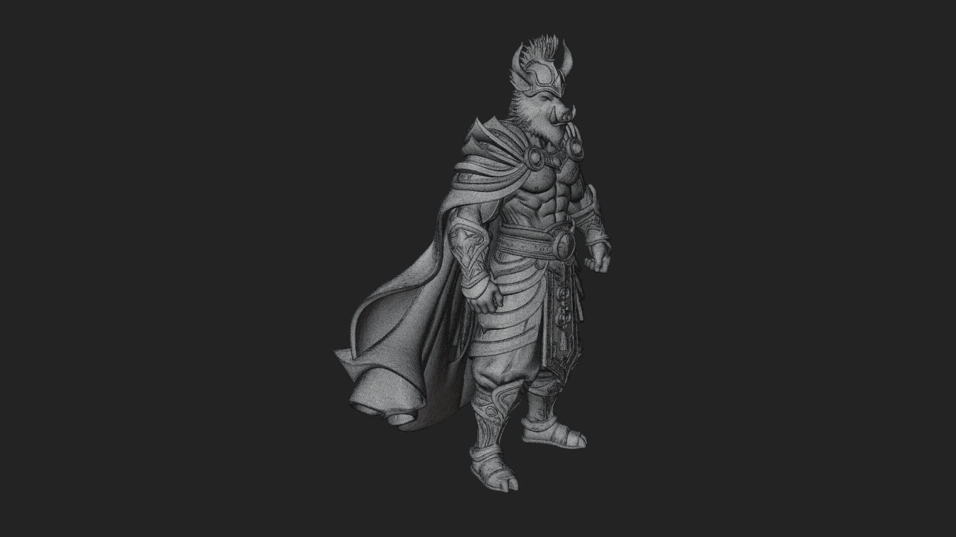 Minotaur Bull Beast Statue Design 15 3D Print Model 3D Model