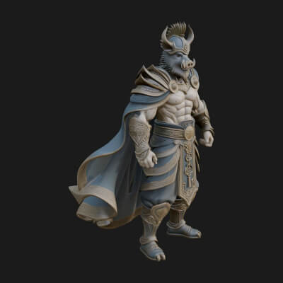 Minotaur Bull Beast Statue Design 15 3D Print Model