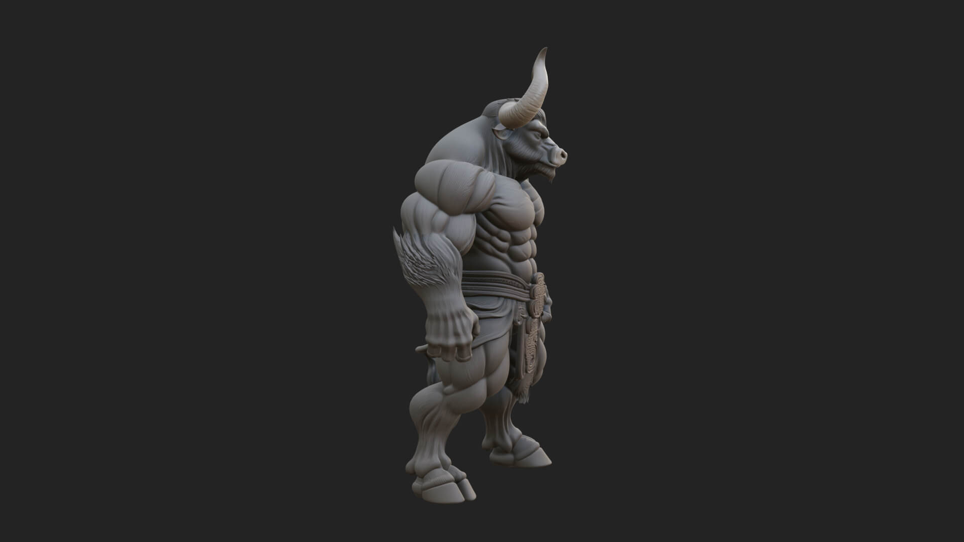 Minotaur Bull Beast Statue Design 2 3D Print Model 3D Model