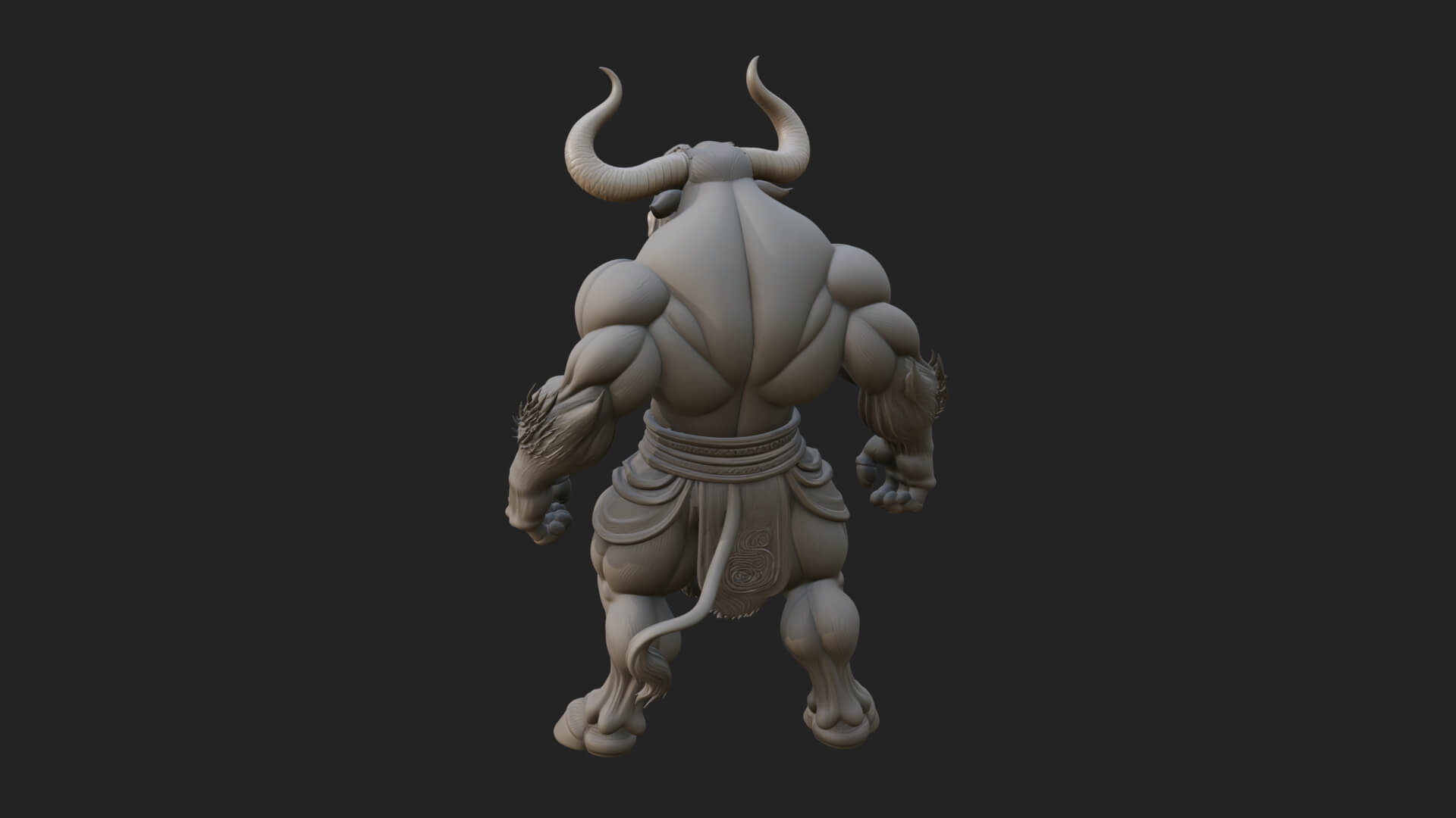 Minotaur Bull Beast Statue Design 2 3D Print Model 3D Model