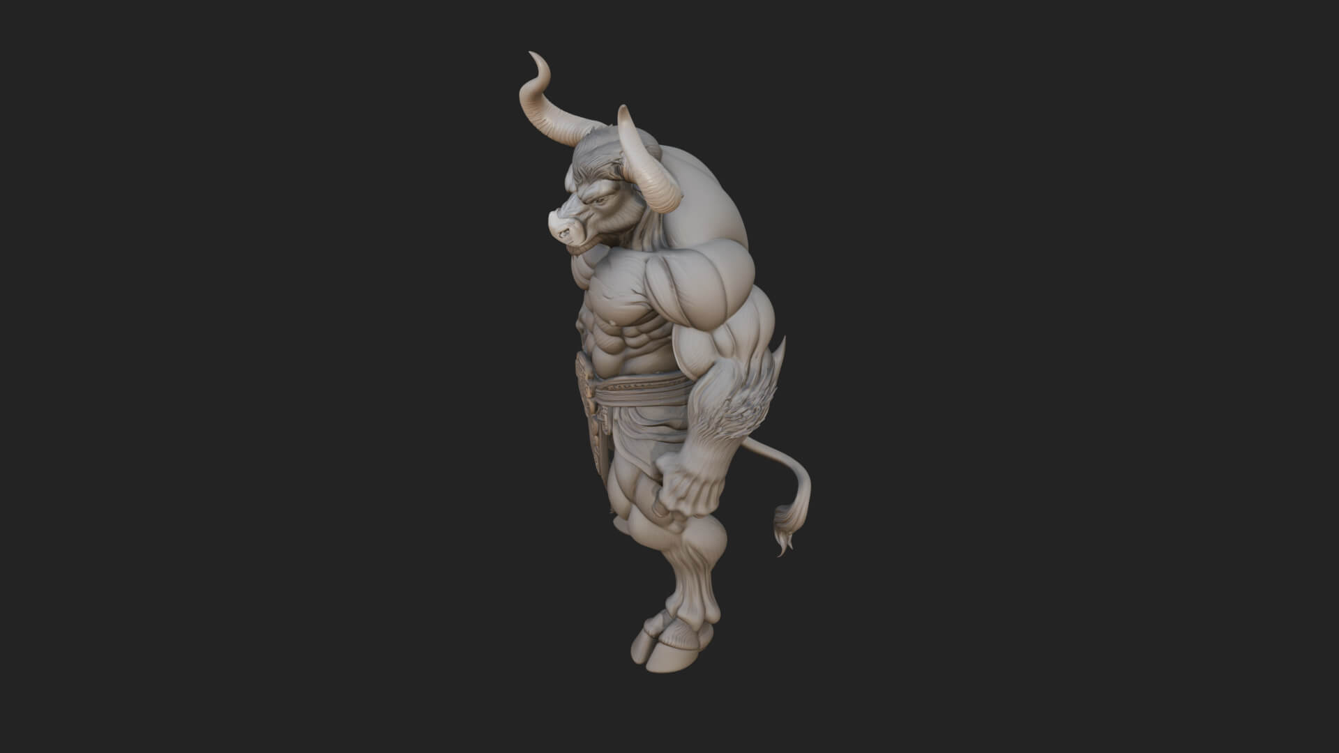 Minotaur Bull Beast Statue Design 2 3D Print Model 3D Model