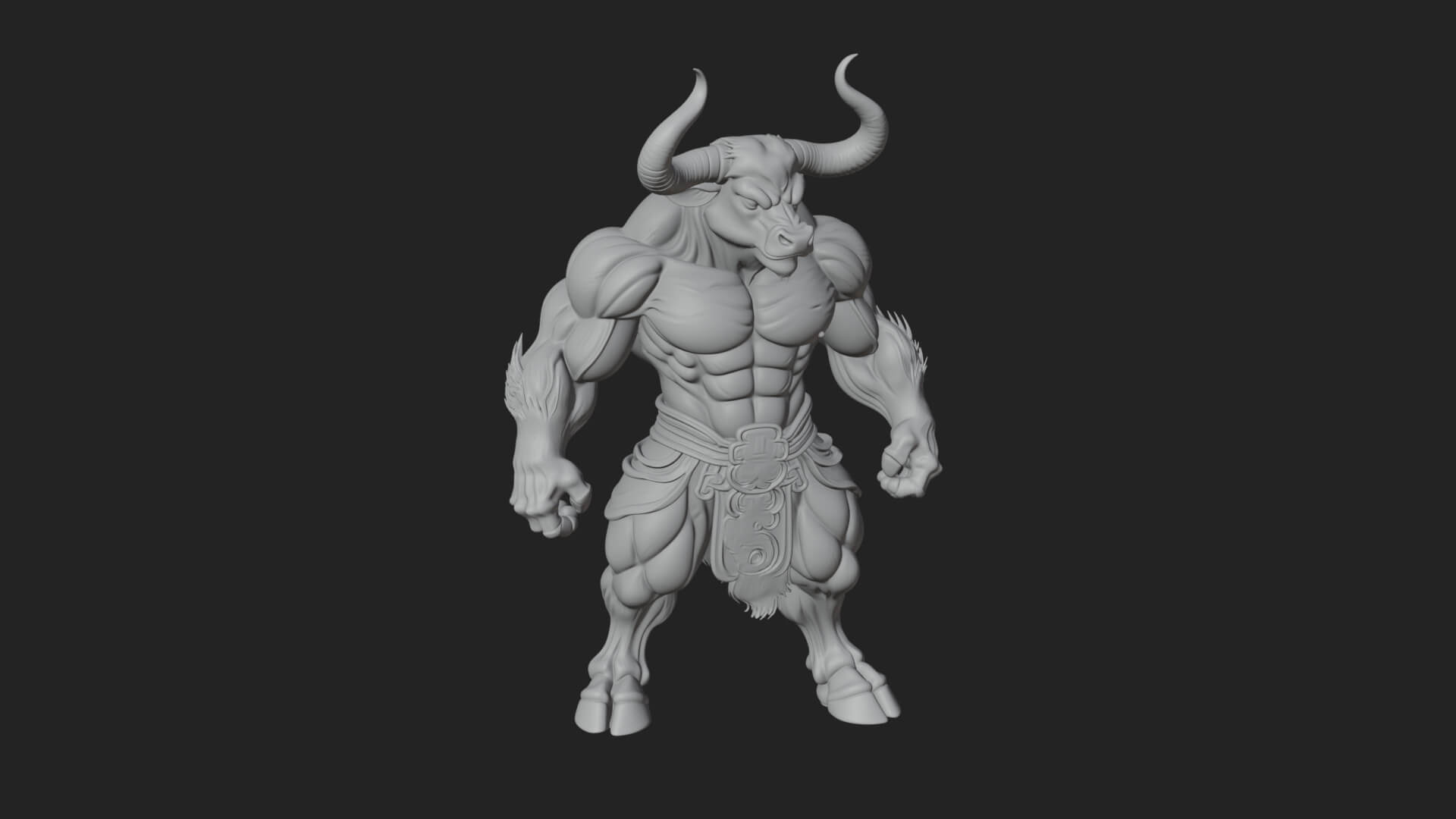 Minotaur Bull Beast Statue Design 2 3D Print Model 3D Model