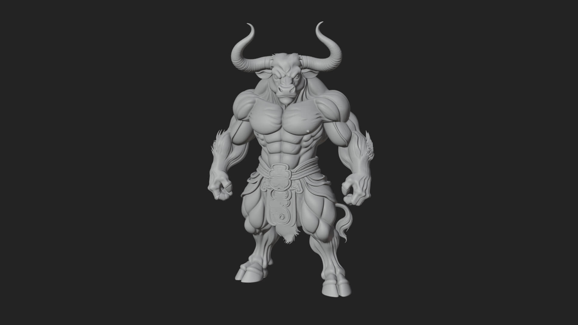 Minotaur Bull Beast Statue Design 2 3D Print Model 3D Model