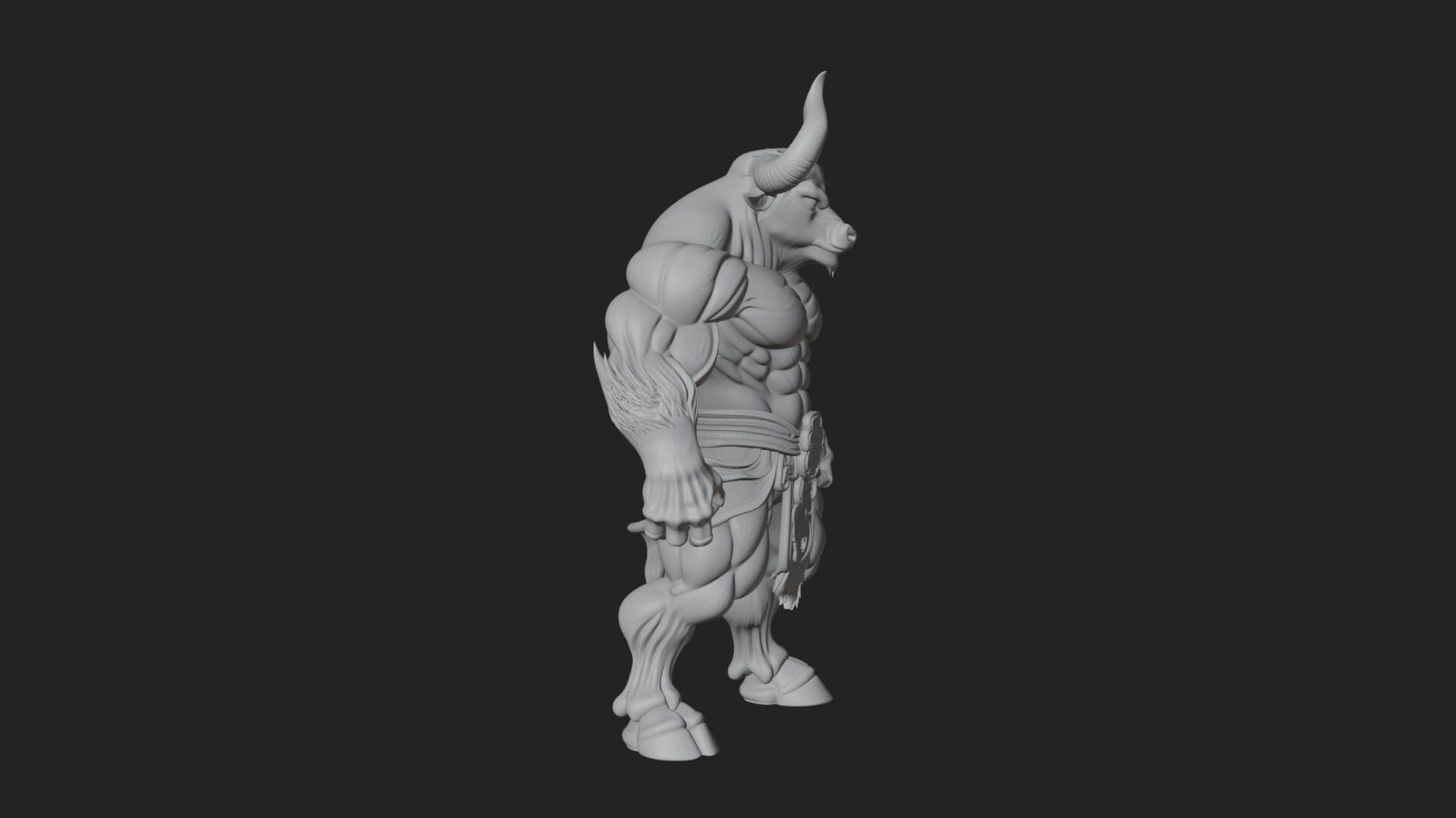 Minotaur Bull Beast Statue Design 2 3D Print Model 3D Model