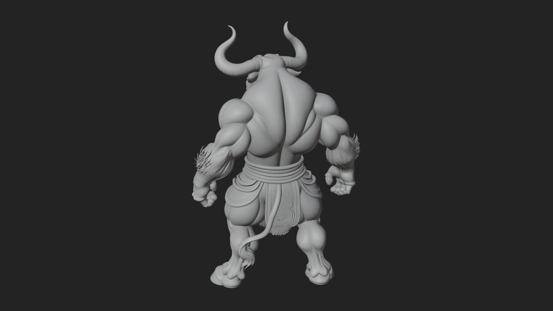 Minotaur Bull Beast Statue Design 2 3D Print Model 3D Model