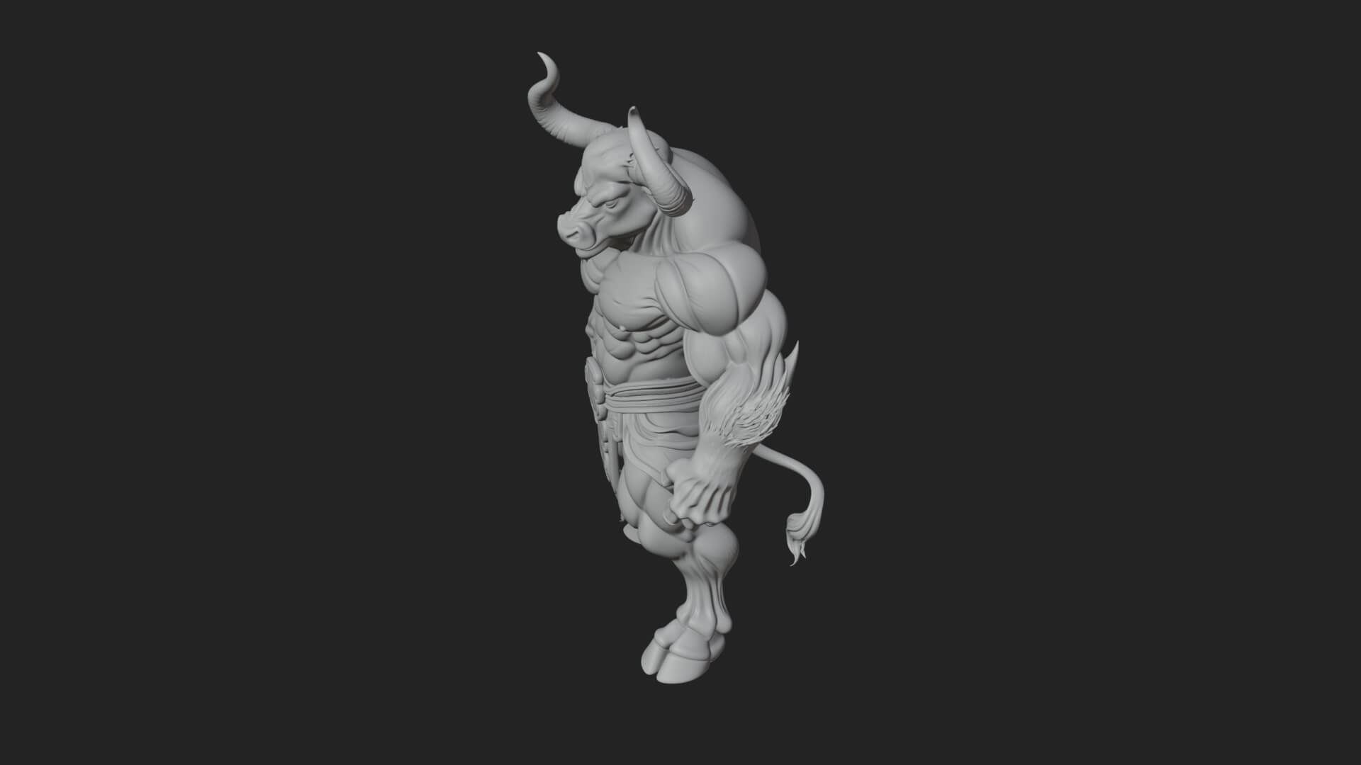 Minotaur Bull Beast Statue Design 2 3D Print Model 3D Model