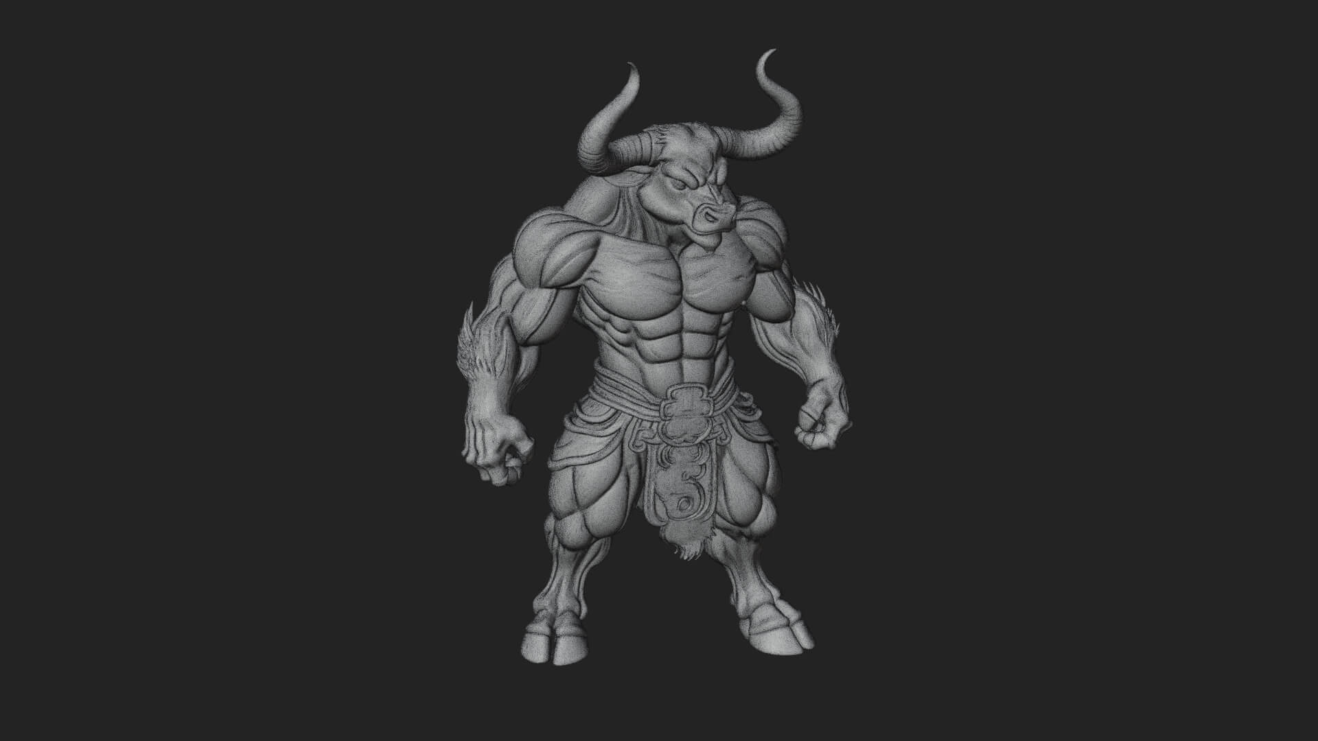 Minotaur Bull Beast Statue Design 2 3D Print Model 3D Model