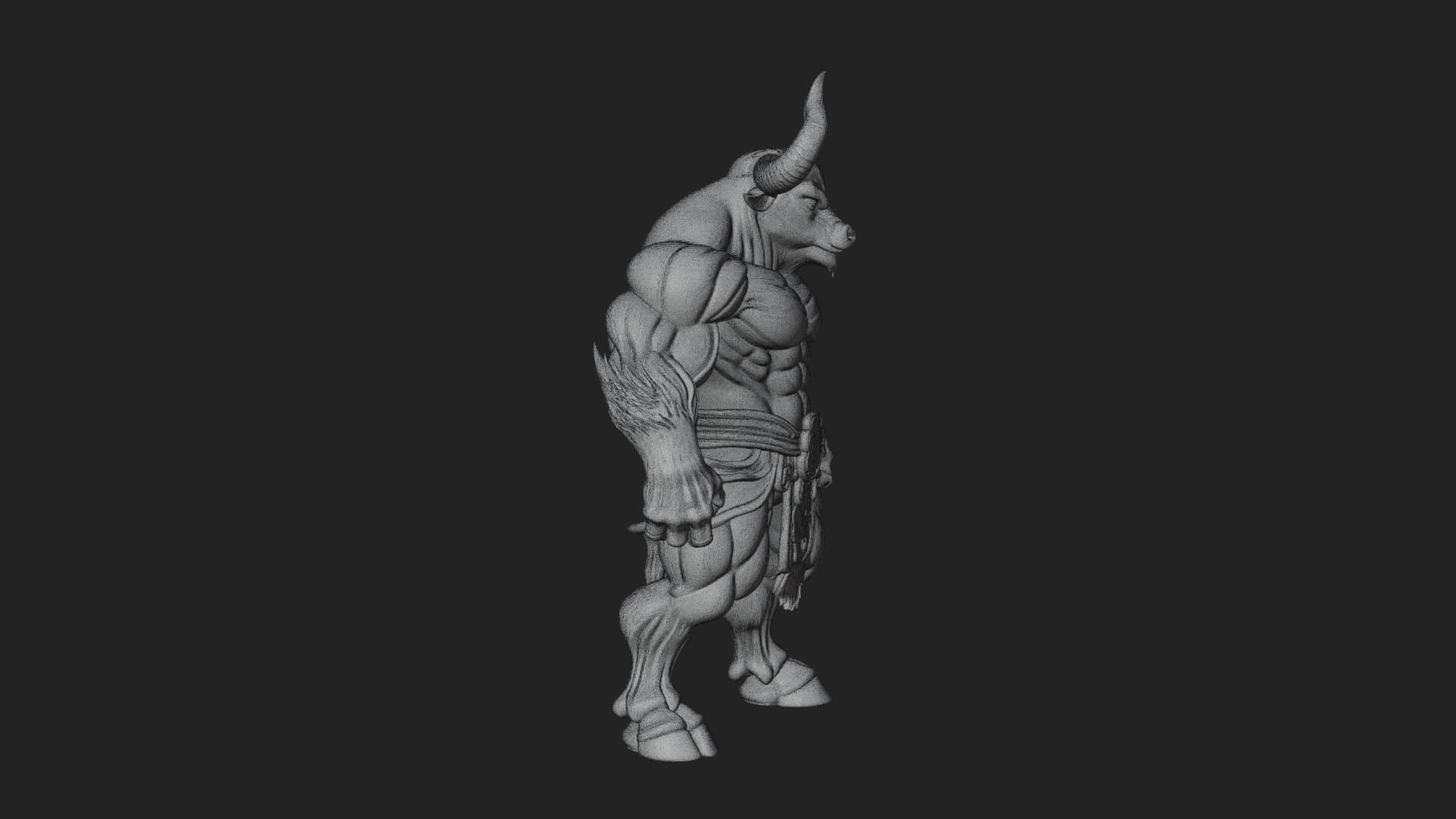 Minotaur Bull Beast Statue Design 2 3D Print Model 3D Model
