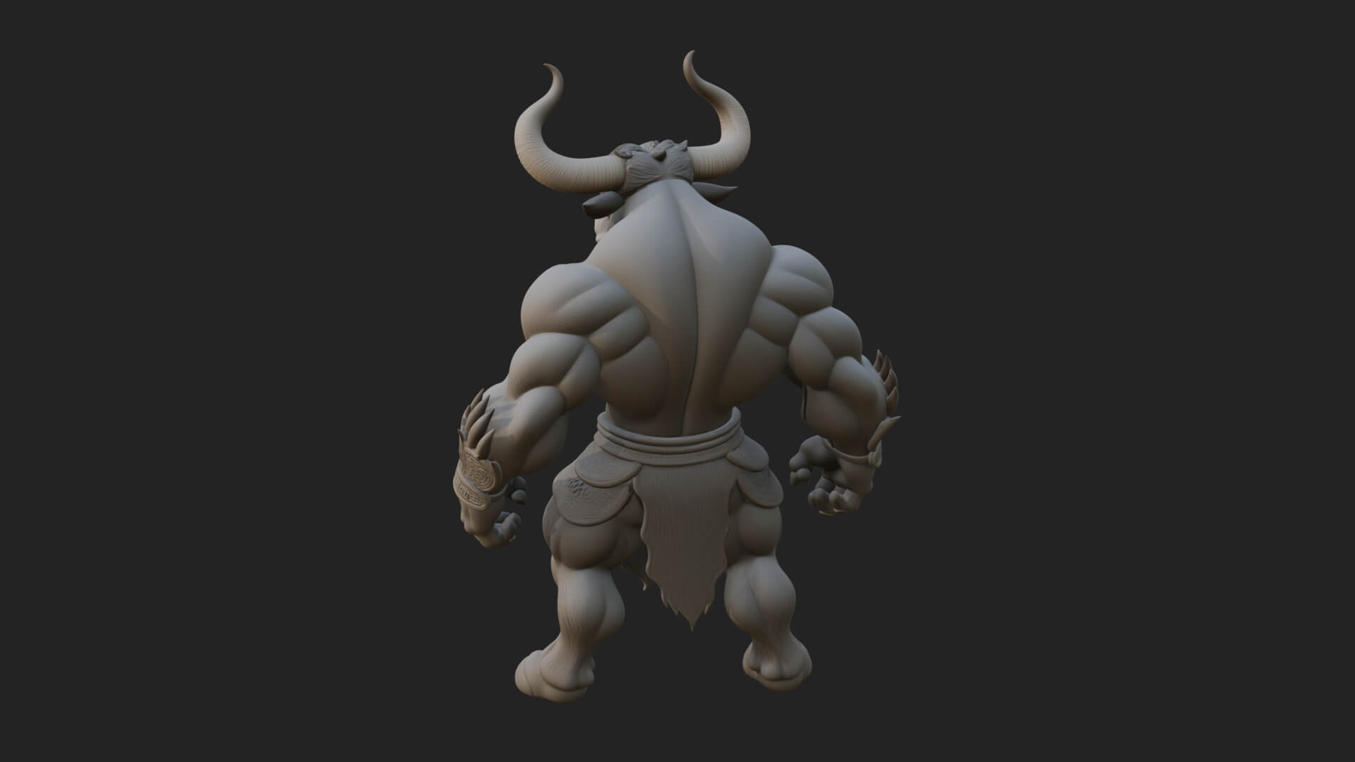 Minotaur Bull Beast Statue Design 3 3D Print Model 3D Model