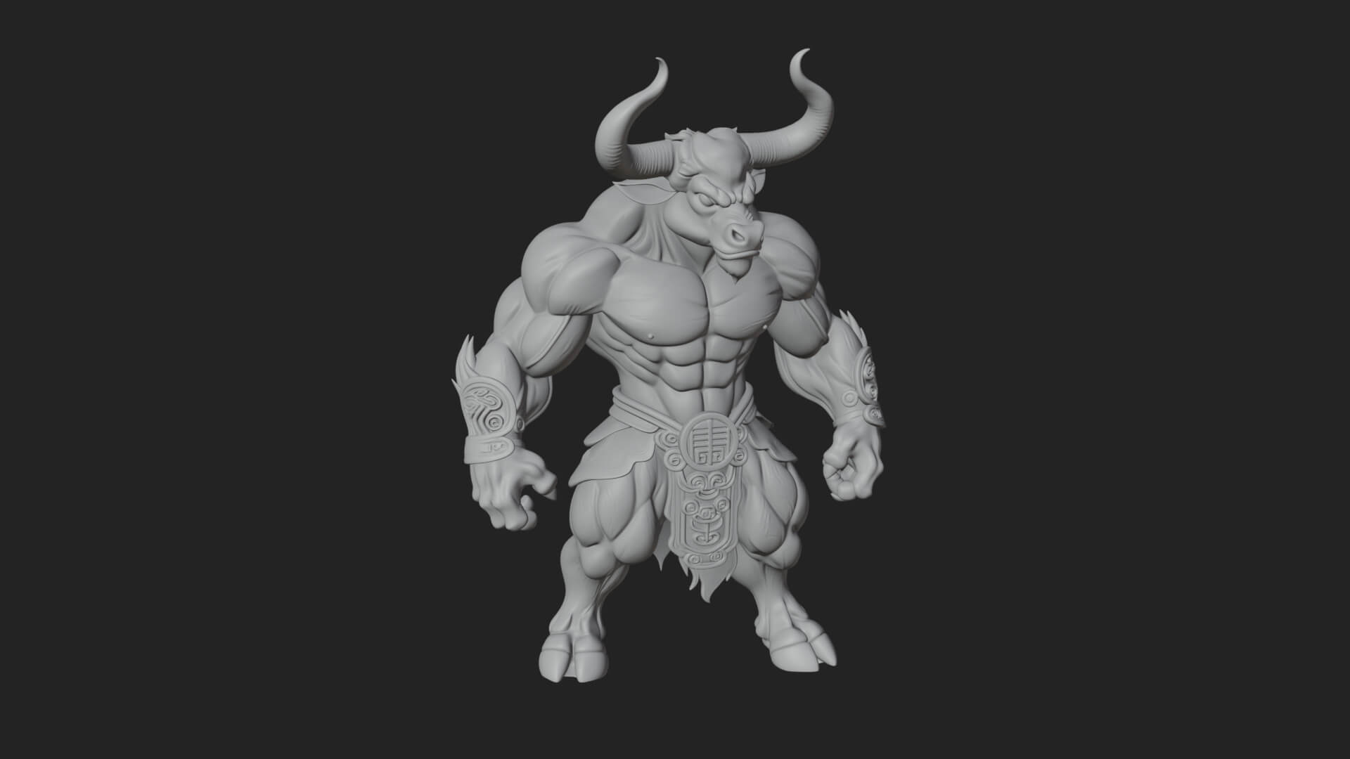 Minotaur Bull Beast Statue Design 3 3D Print Model 3D Model