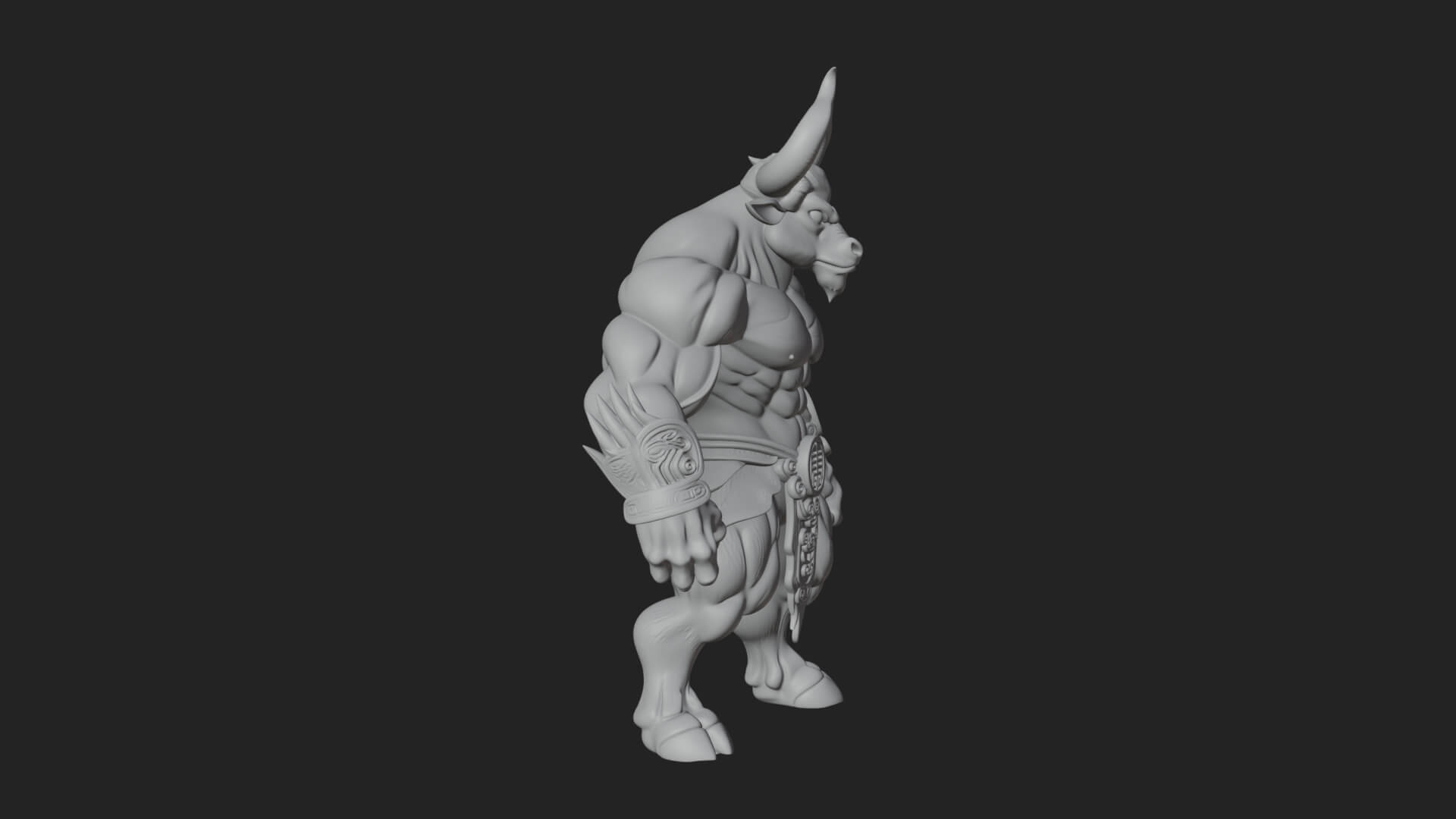 Minotaur Bull Beast Statue Design 3 3D Print Model 3D Model