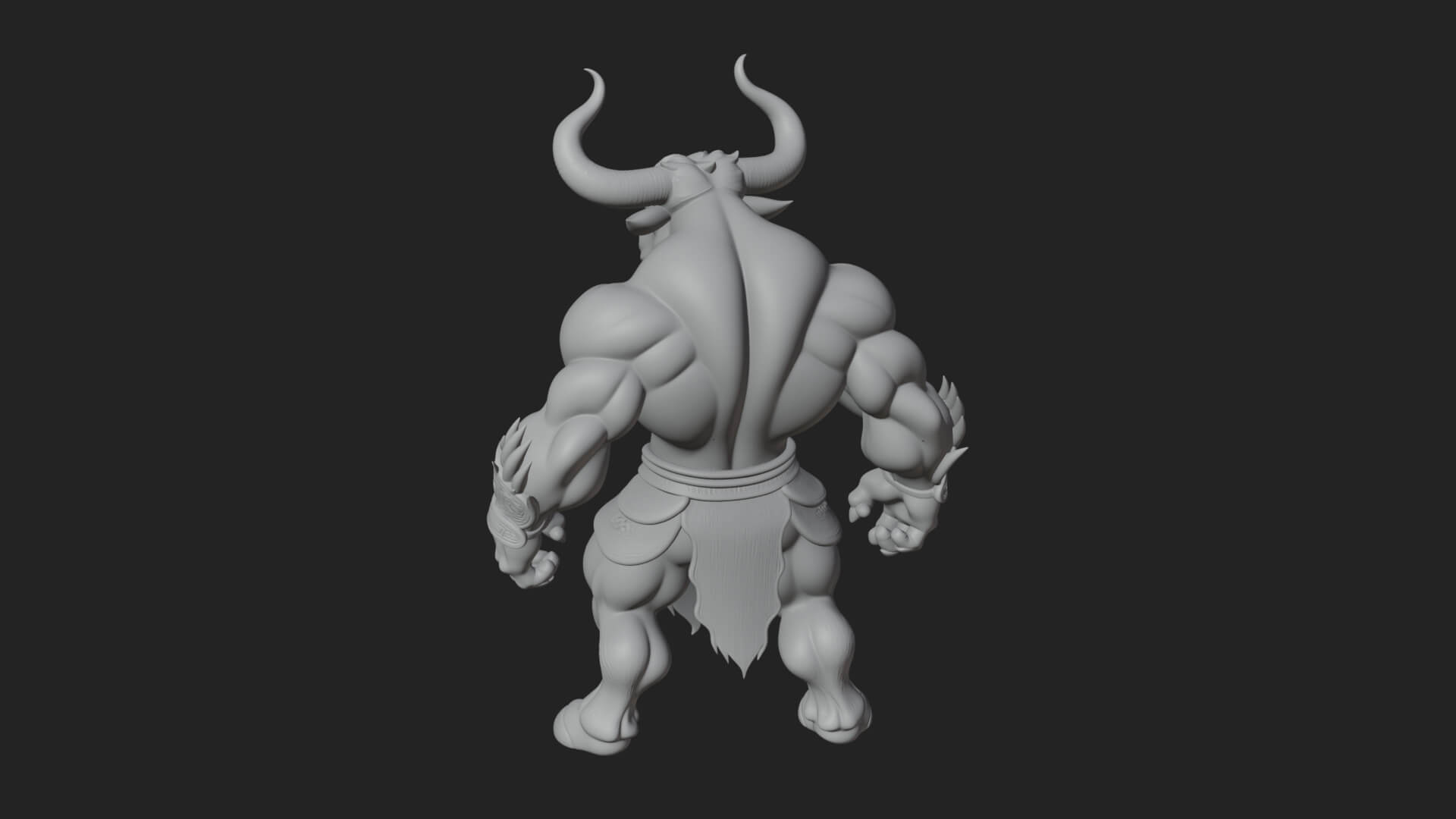 Minotaur Bull Beast Statue Design 3 3D Print Model 3D Model