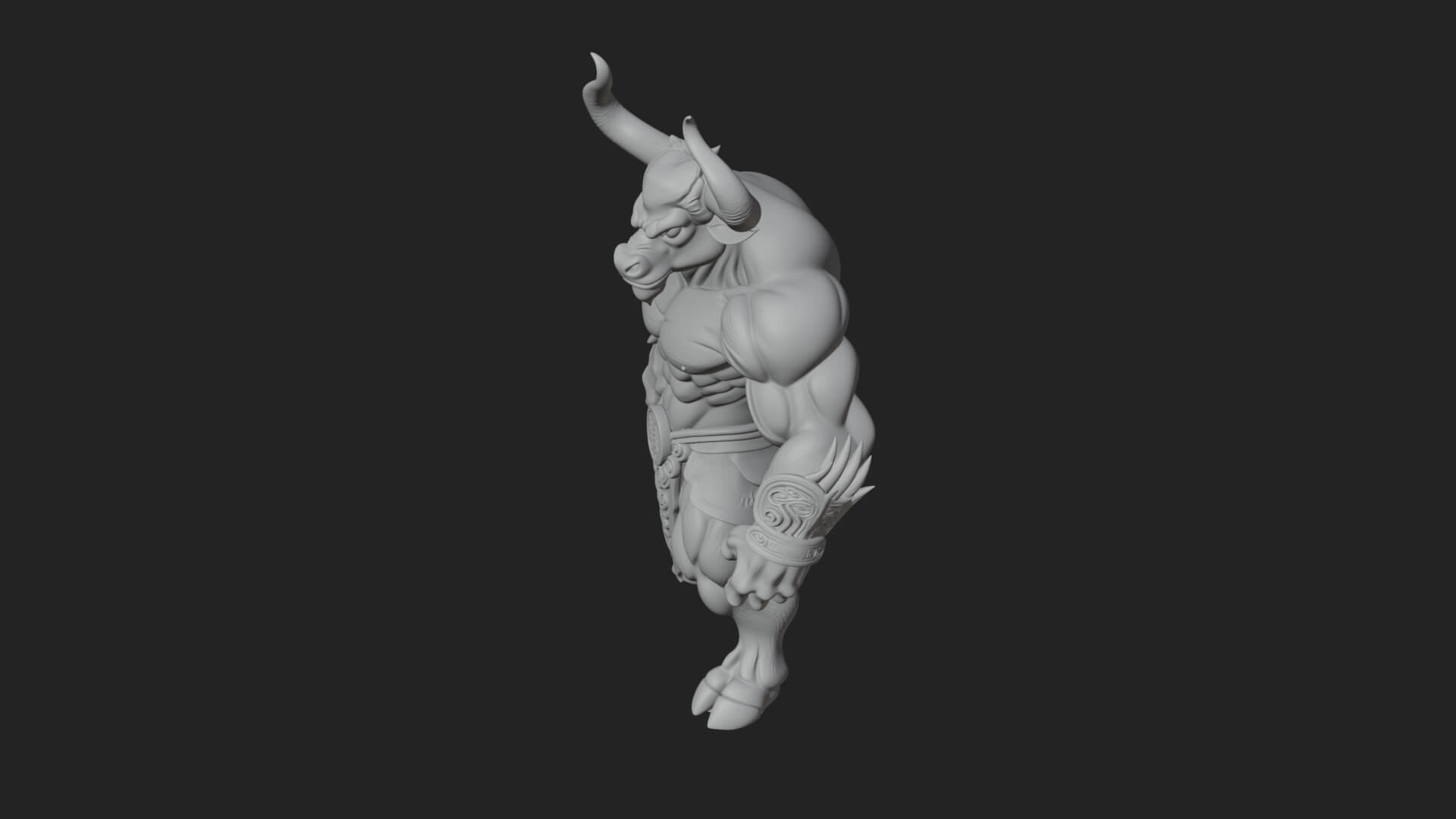 Minotaur Bull Beast Statue Design 3 3D Print Model 3D Model