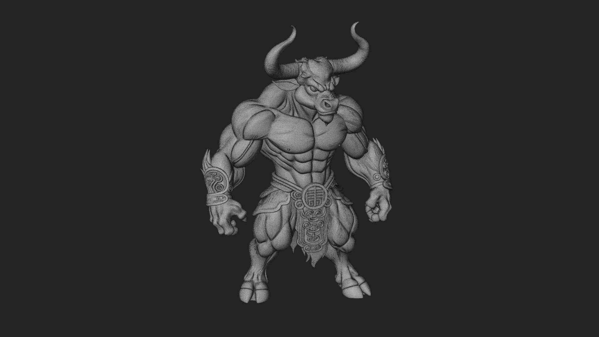 Minotaur Bull Beast Statue Design 3 3D Print Model 3D Model