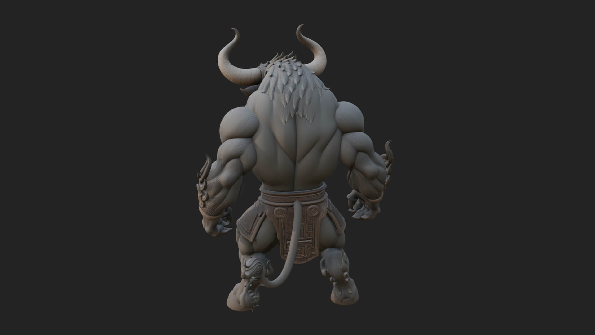 Minotaur Bull Beast Statue Design 4 3D Print Model 3D Model