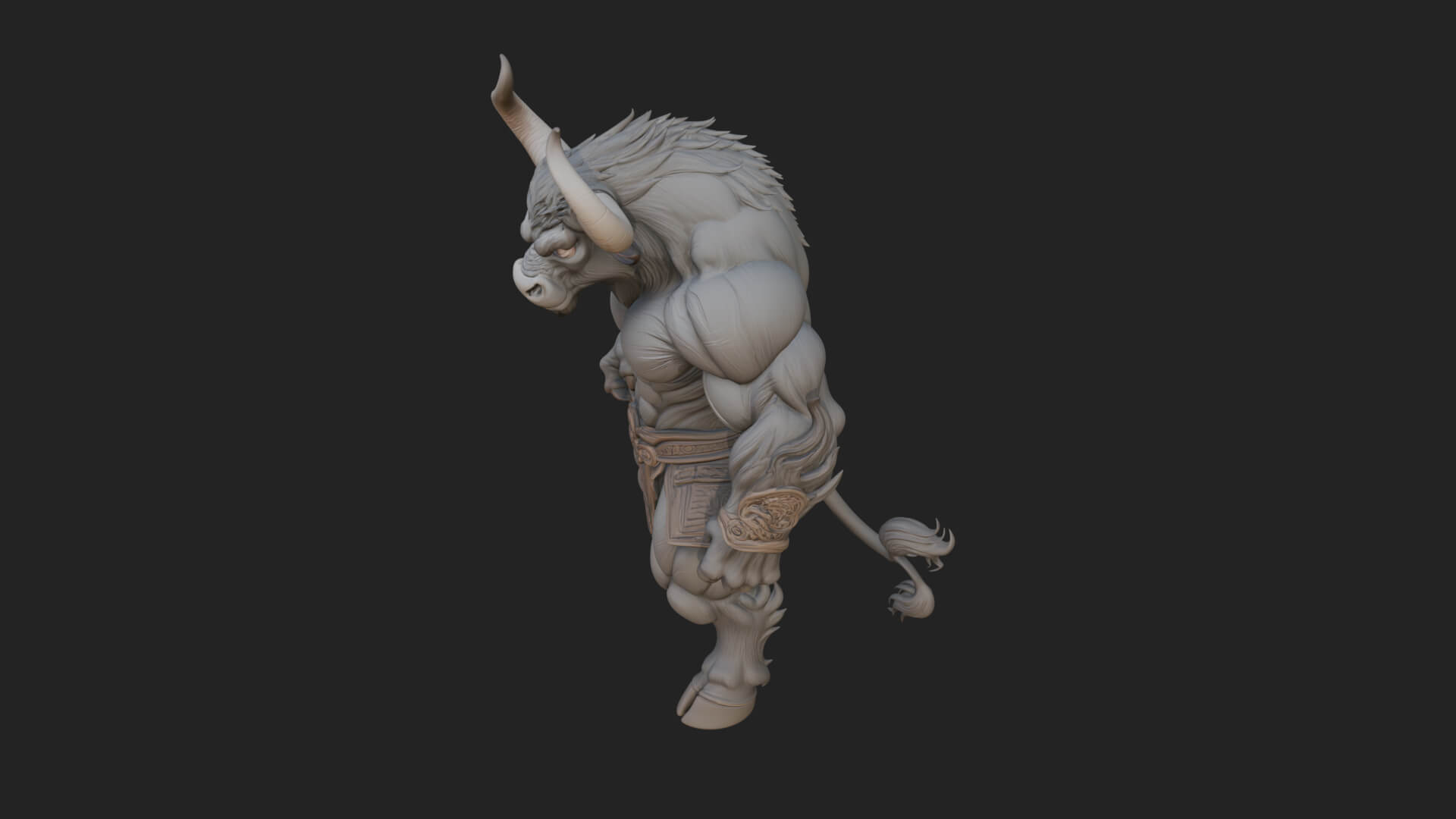 Minotaur Bull Beast Statue Design 4 3D Print Model 3D Model