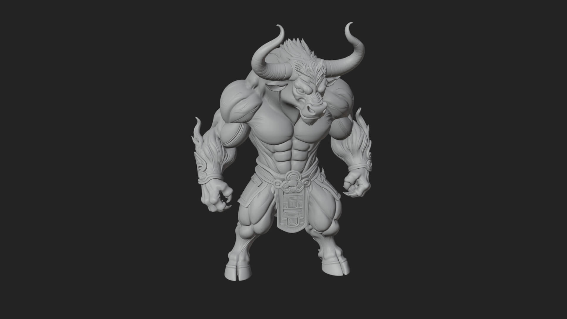 Minotaur Bull Beast Statue Design 4 3D Print Model 3D Model