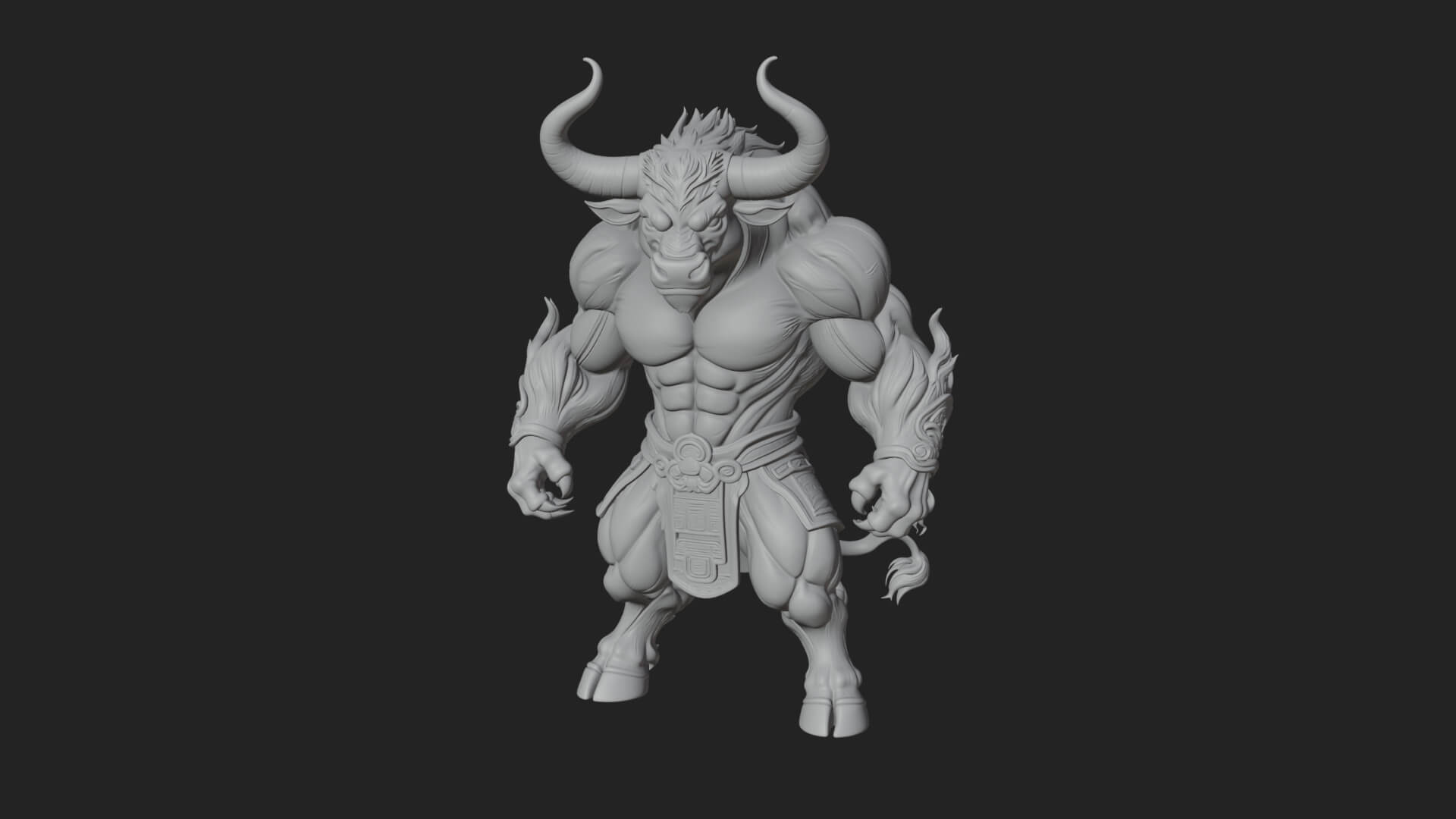 Minotaur Bull Beast Statue Design 4 3D Print Model 3D Model