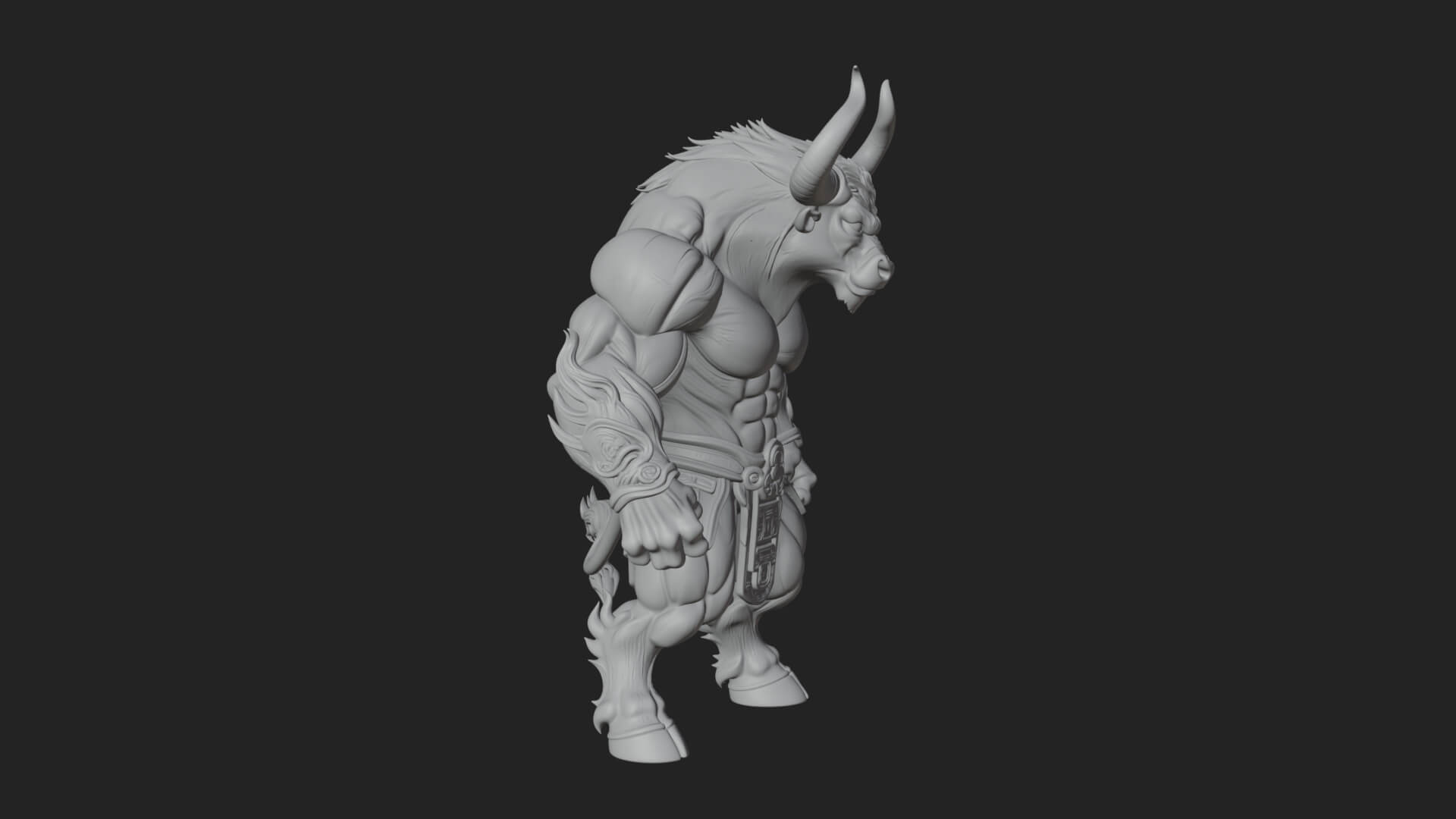 Minotaur Bull Beast Statue Design 4 3D Print Model 3D Model