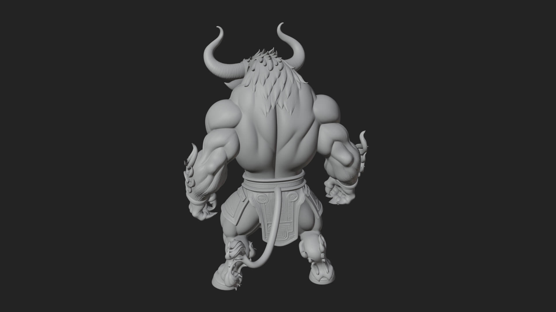 Minotaur Bull Beast Statue Design 4 3D Print Model 3D Model