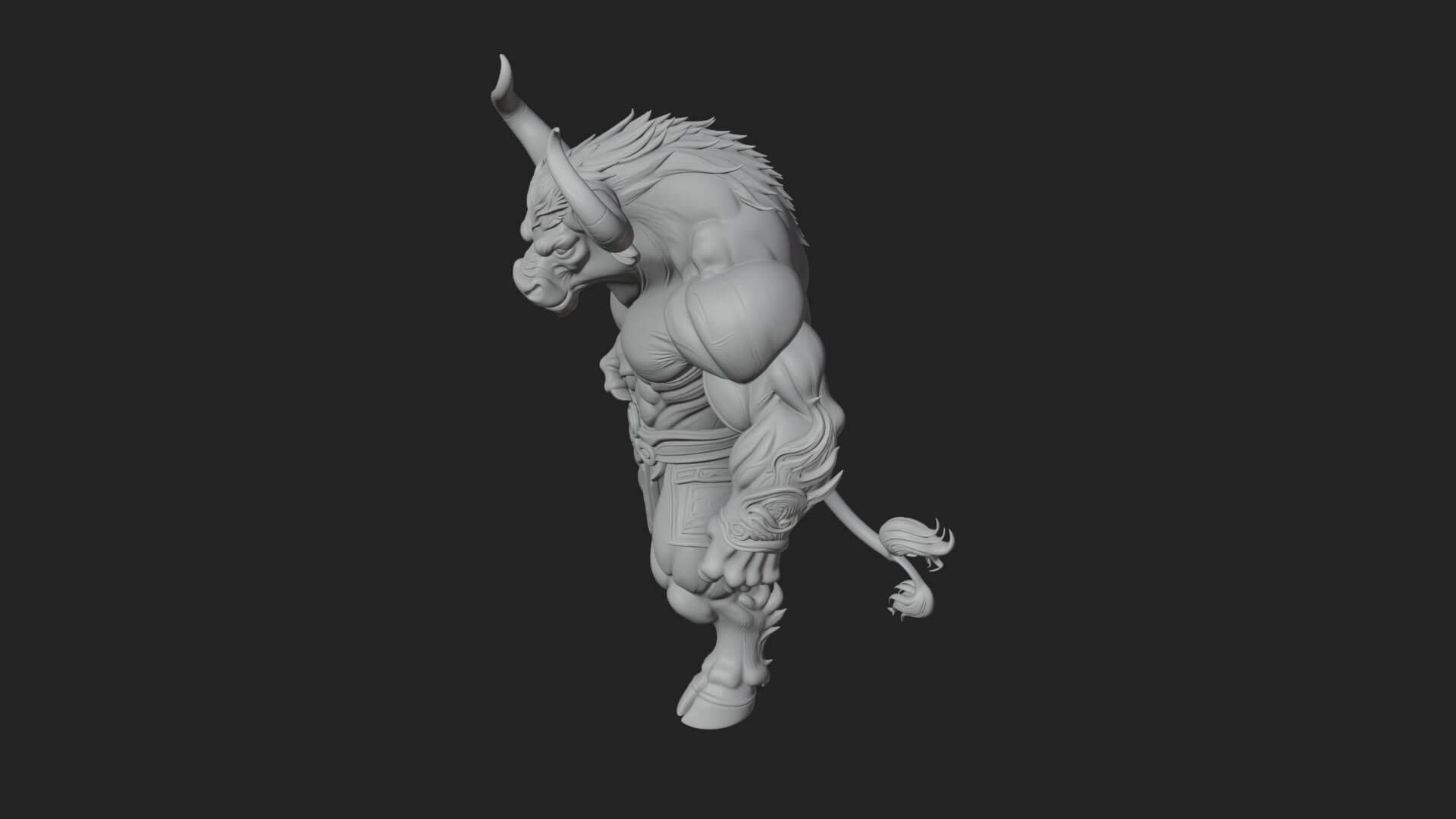 Minotaur Bull Beast Statue Design 4 3D Print Model 3D Model