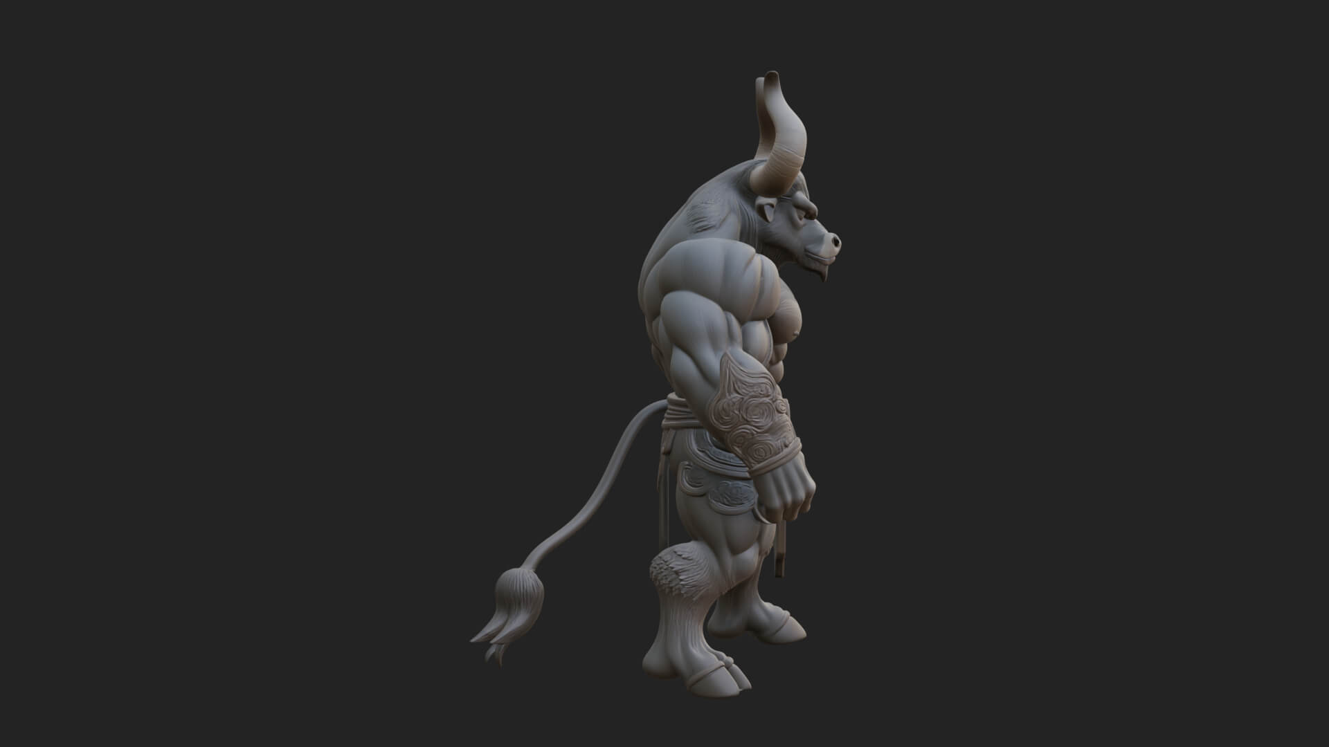 Minotaur Bull Beast Statue Design 5 3D Print Model 3D Model