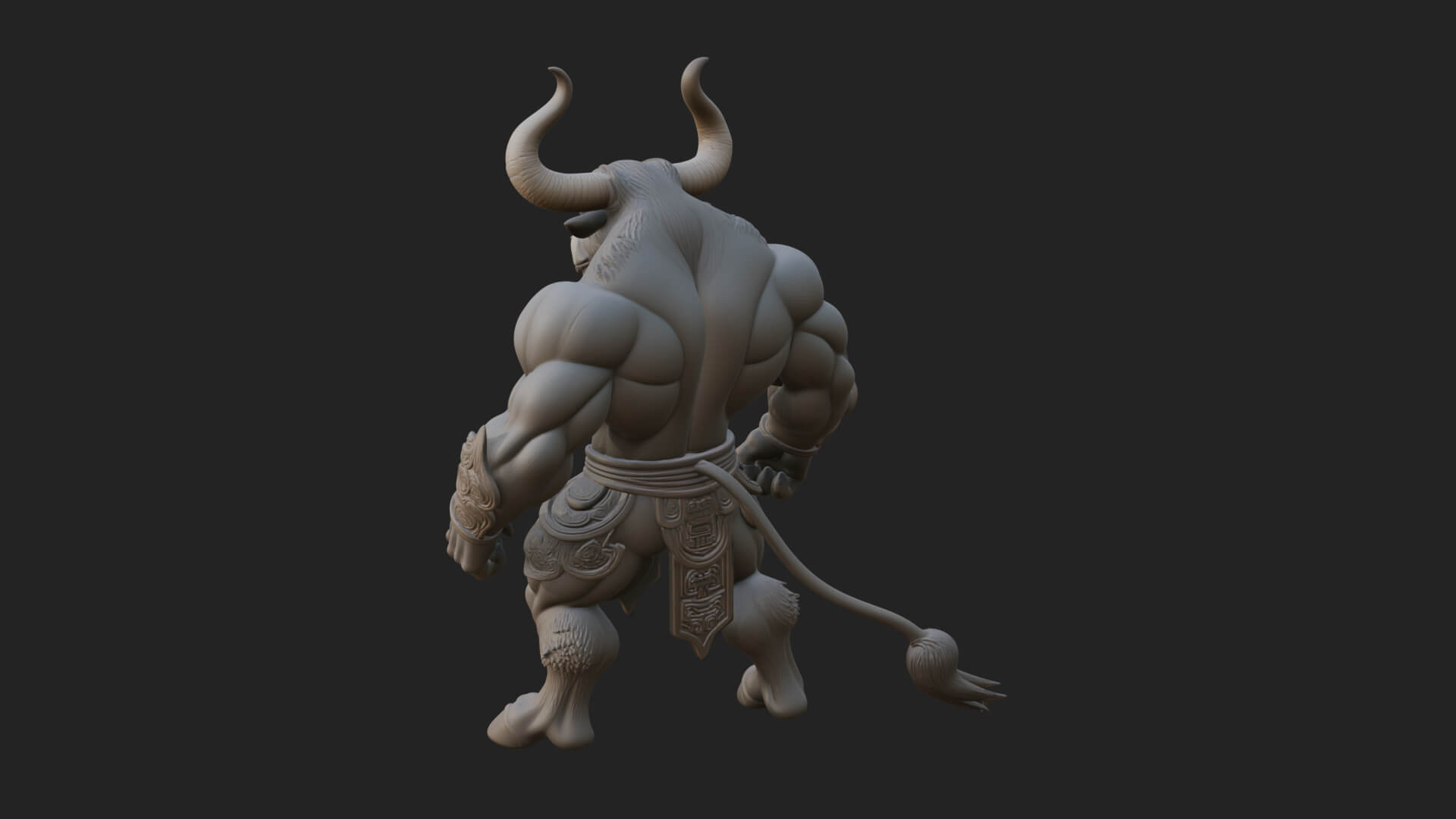 Minotaur Bull Beast Statue Design 5 3D Print Model 3D Model