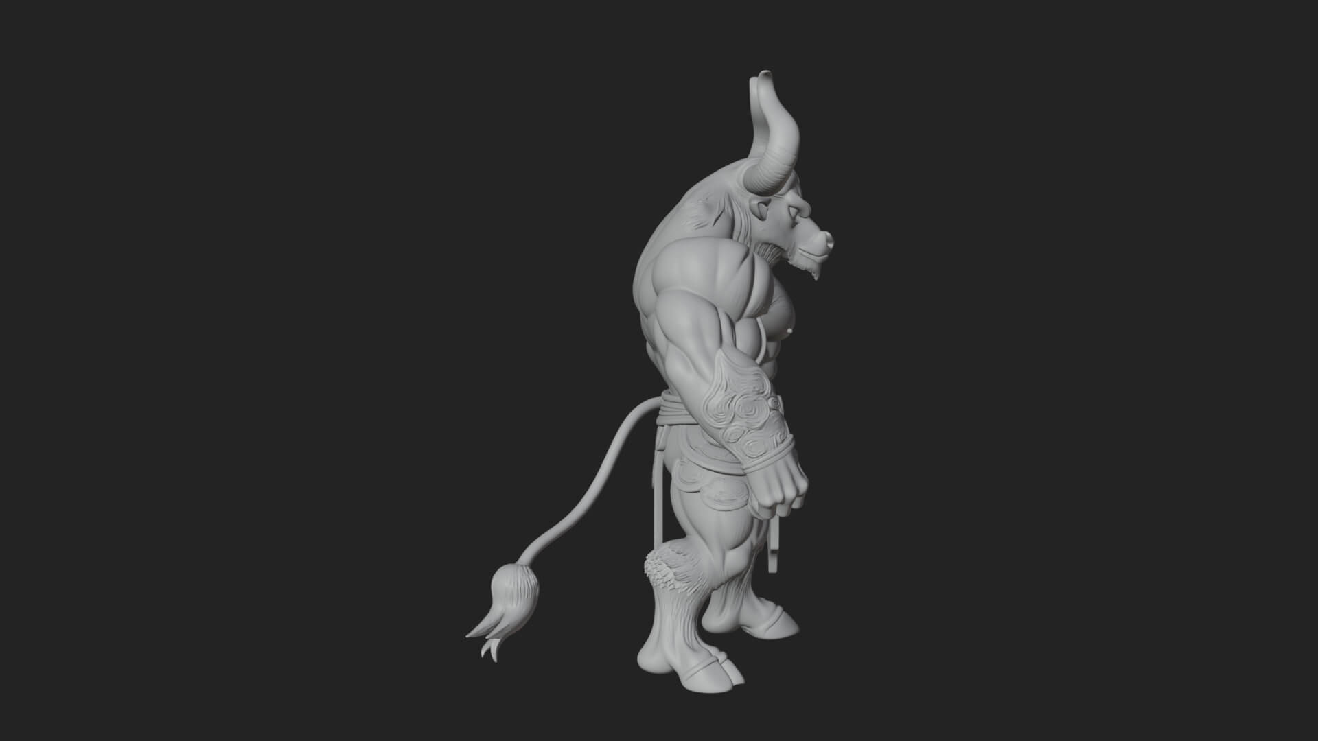 Minotaur Bull Beast Statue Design 5 3D Print Model 3D Model