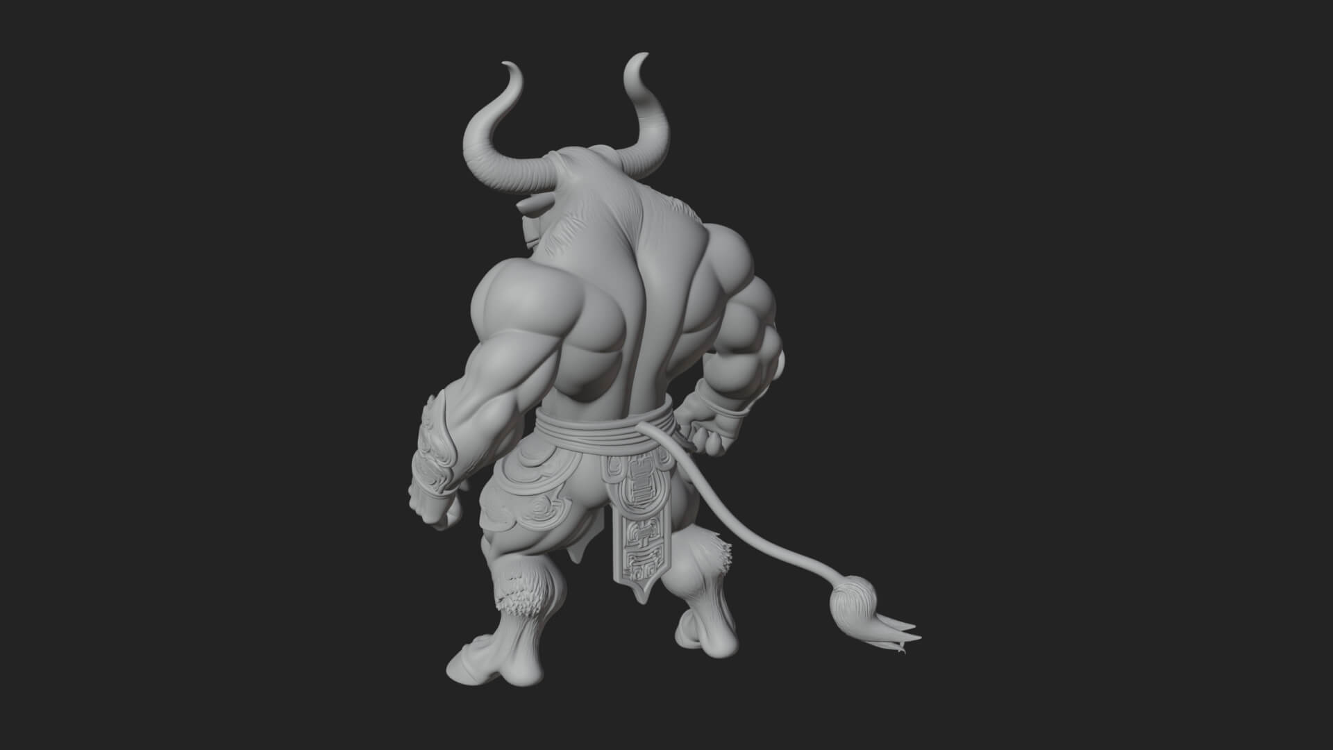 Minotaur Bull Beast Statue Design 5 3D Print Model 3D Model