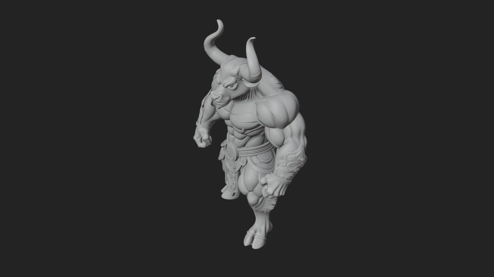 Minotaur Bull Beast Statue Design 5 3D Print Model 3D Model