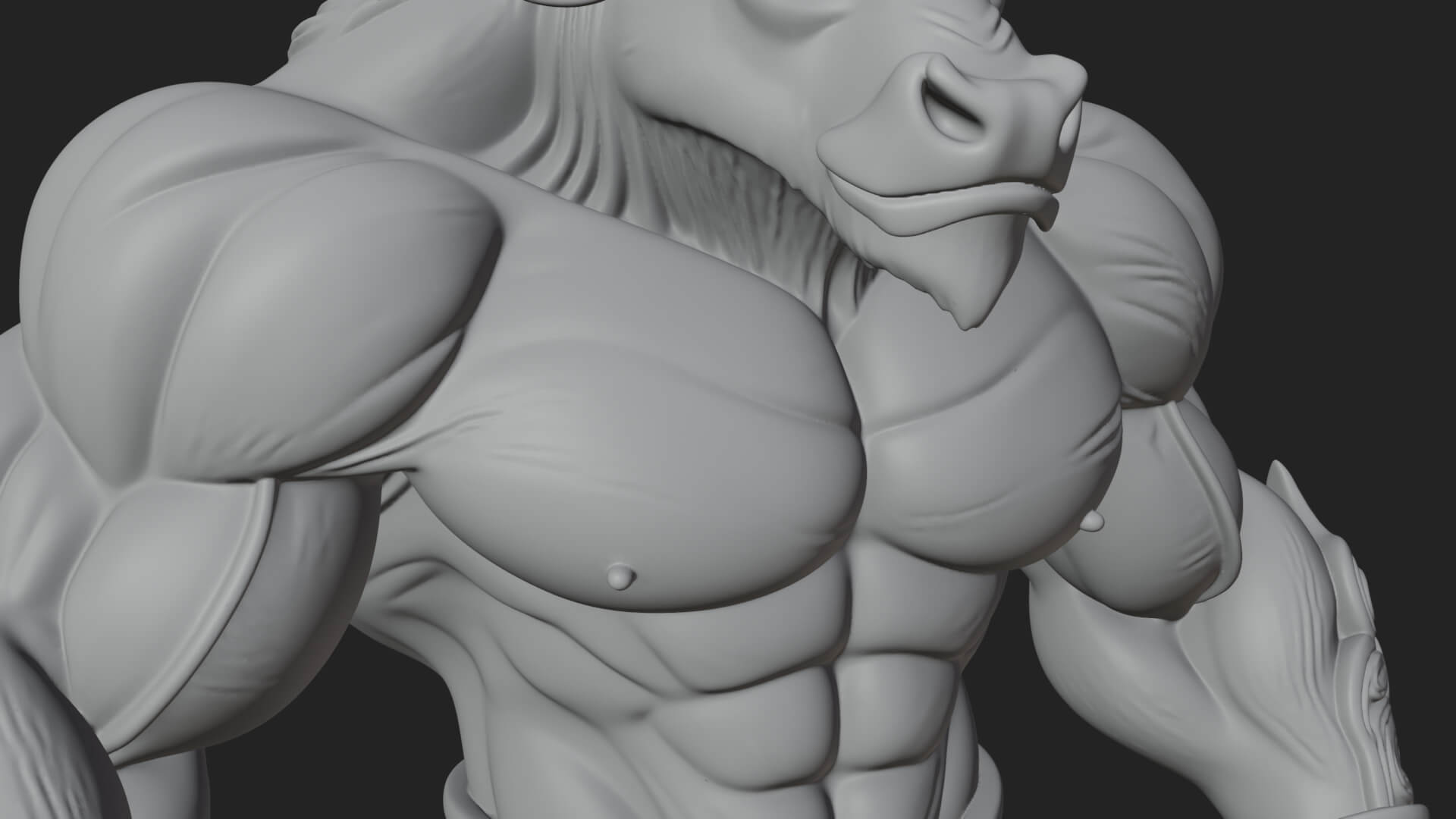 Minotaur Bull Beast Statue Design 5 3D Print Model 3D Model