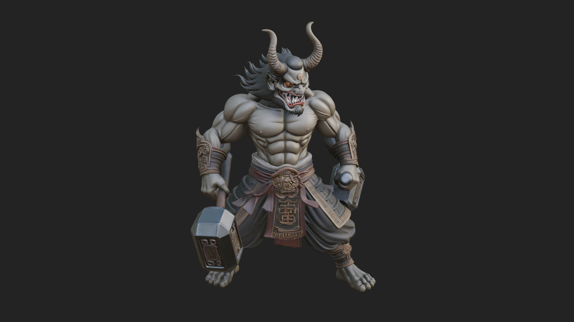 Minotaur Bull Beast Statue Design 6 3D Print Model 3D Model