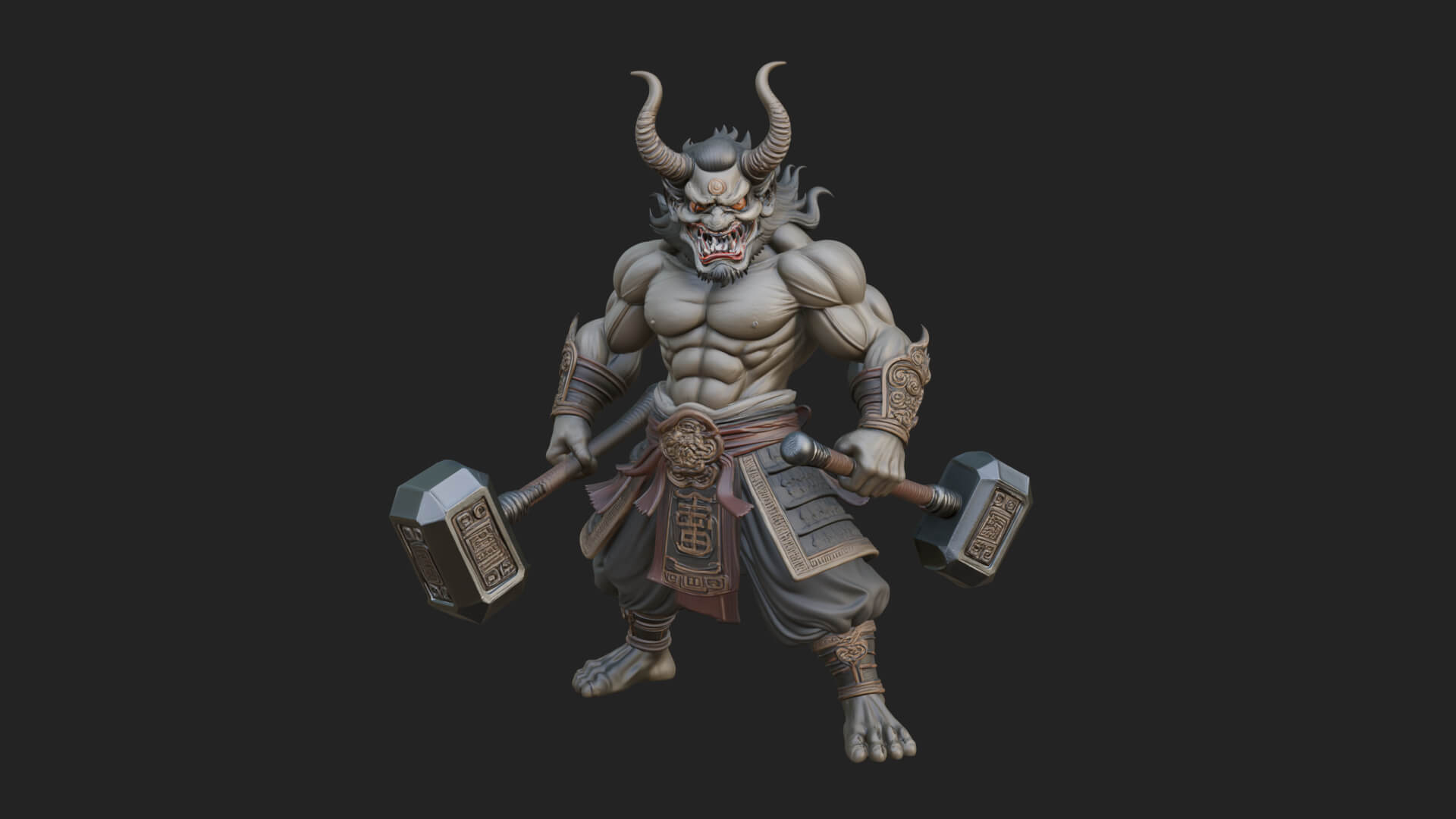 Minotaur Bull Beast Statue Design 6 3D Print Model 3D Model