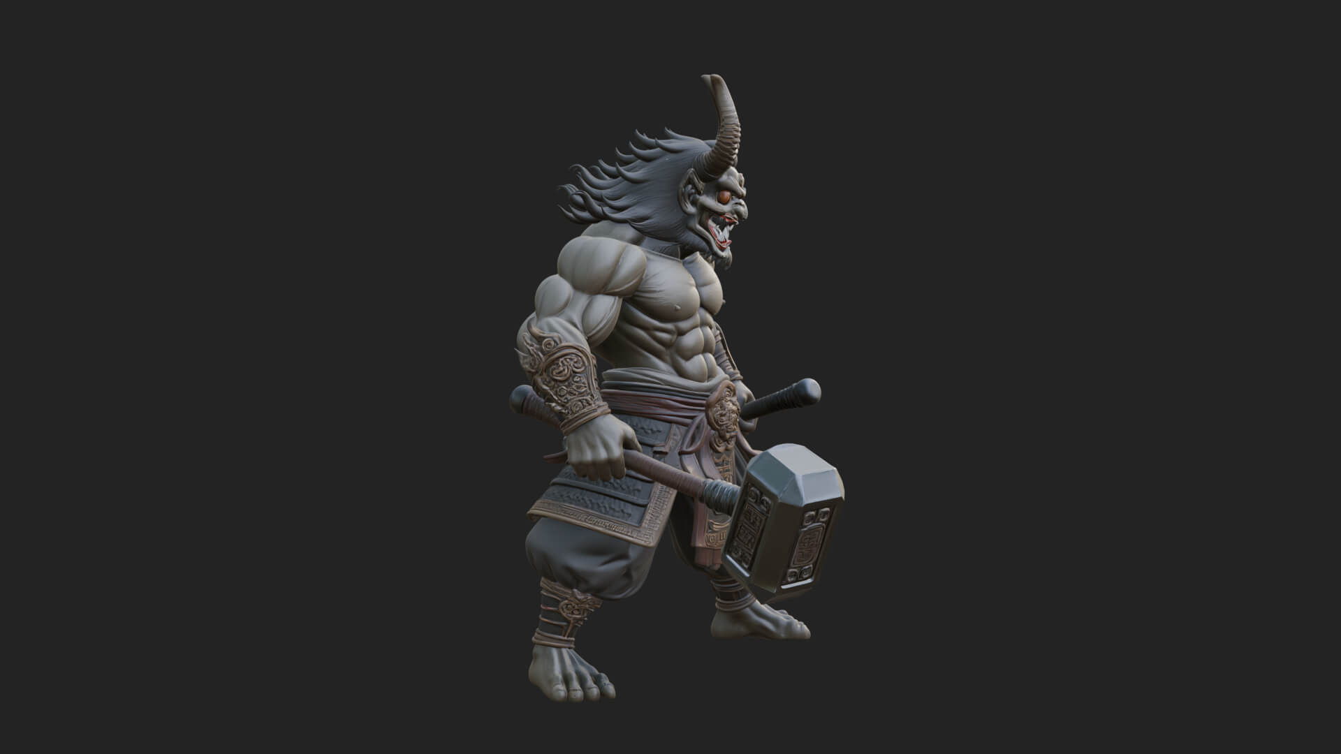 Minotaur Bull Beast Statue Design 6 3D Print Model 3D Model