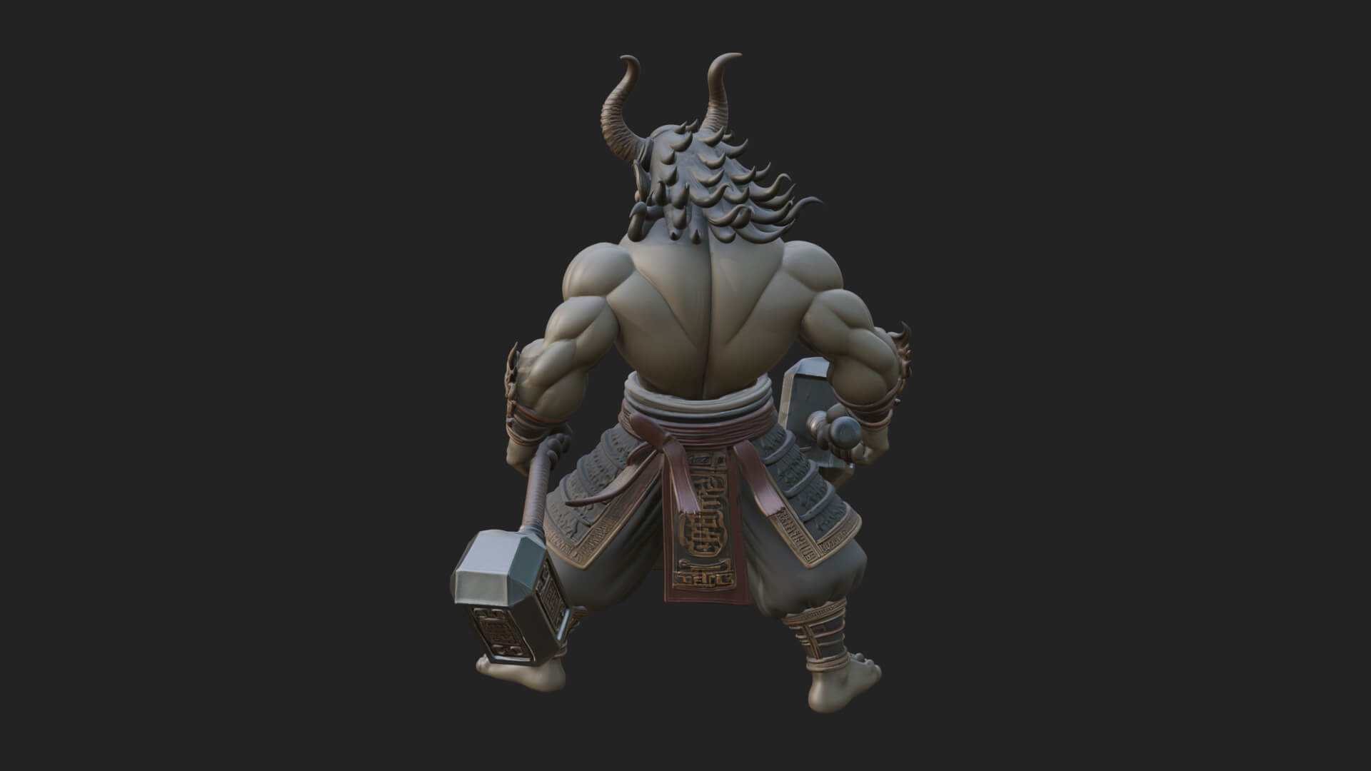 Minotaur Bull Beast Statue Design 6 3D Print Model 3D Model
