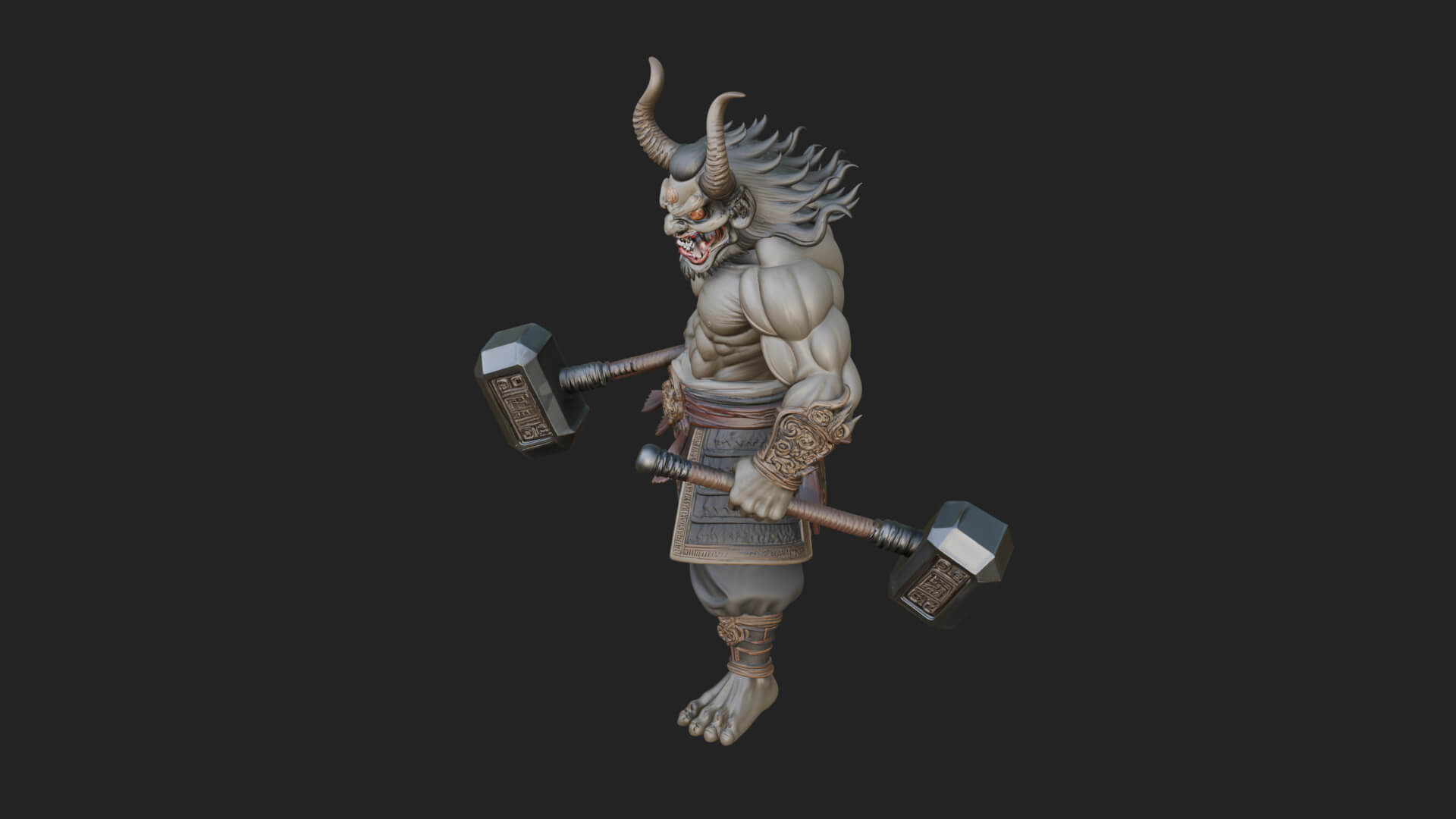 Minotaur Bull Beast Statue Design 6 3D Print Model 3D Model