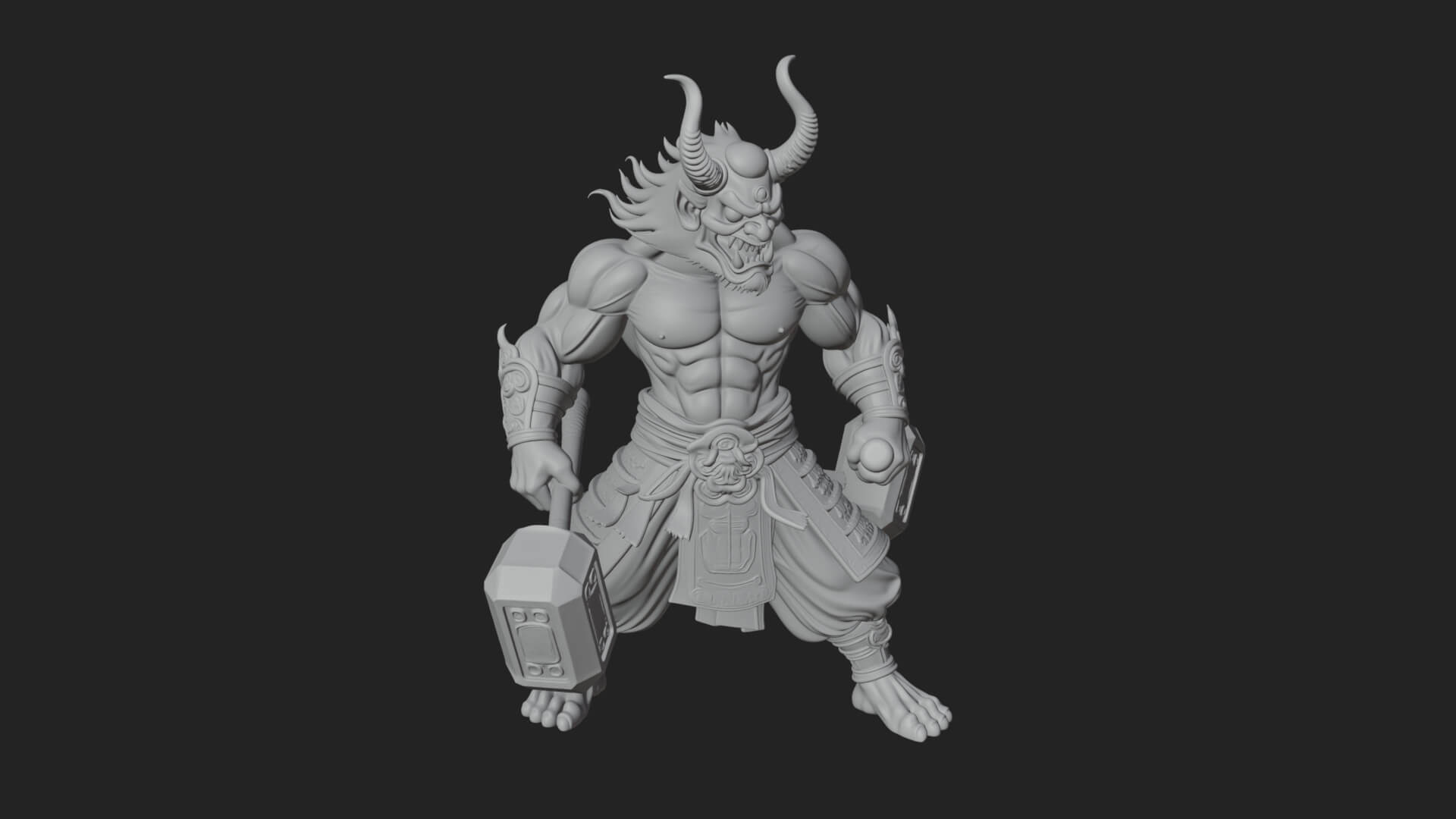 Minotaur Bull Beast Statue Design 6 3D Print Model 3D Model