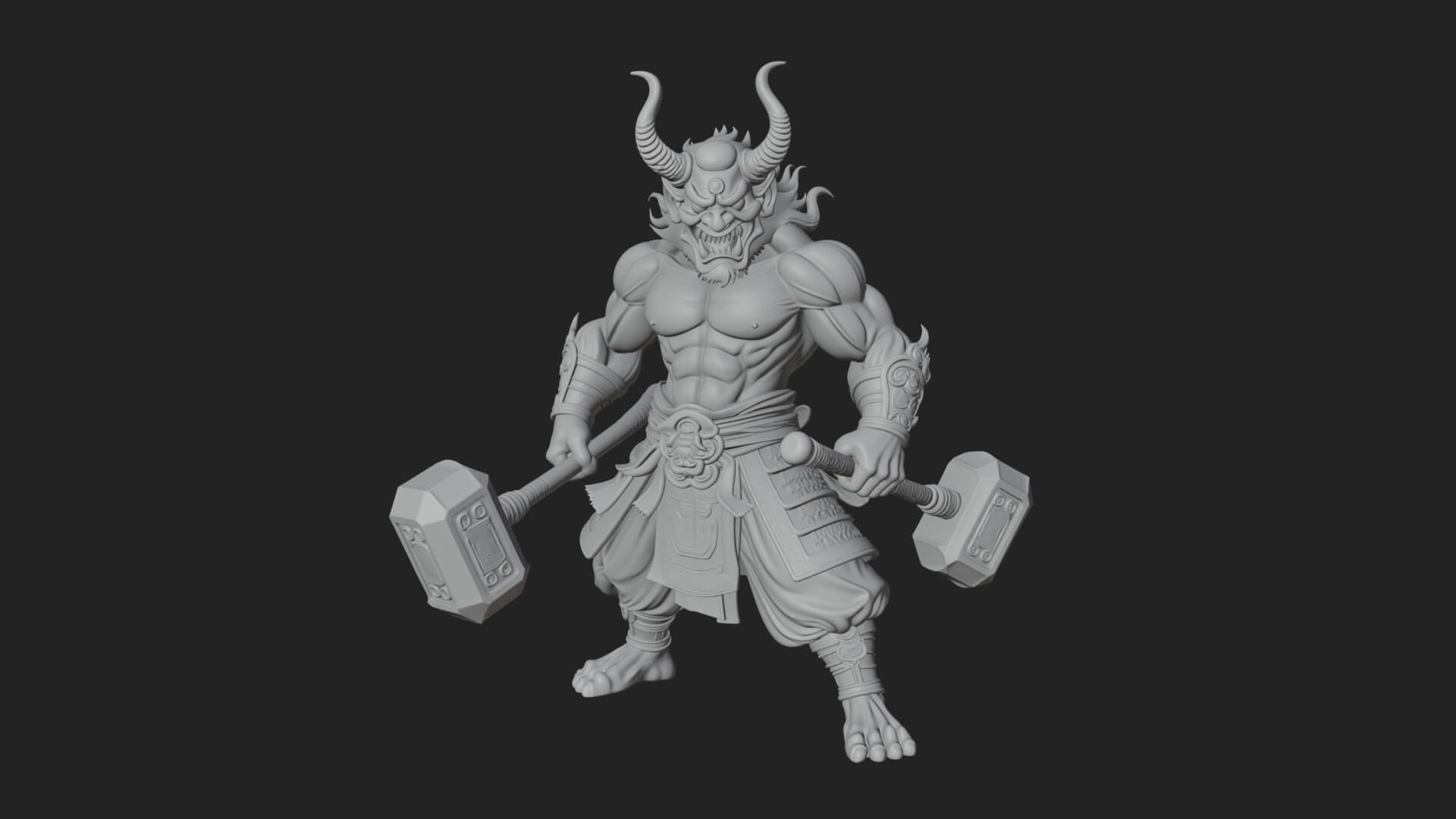 Minotaur Bull Beast Statue Design 6 3D Print Model 3D Model