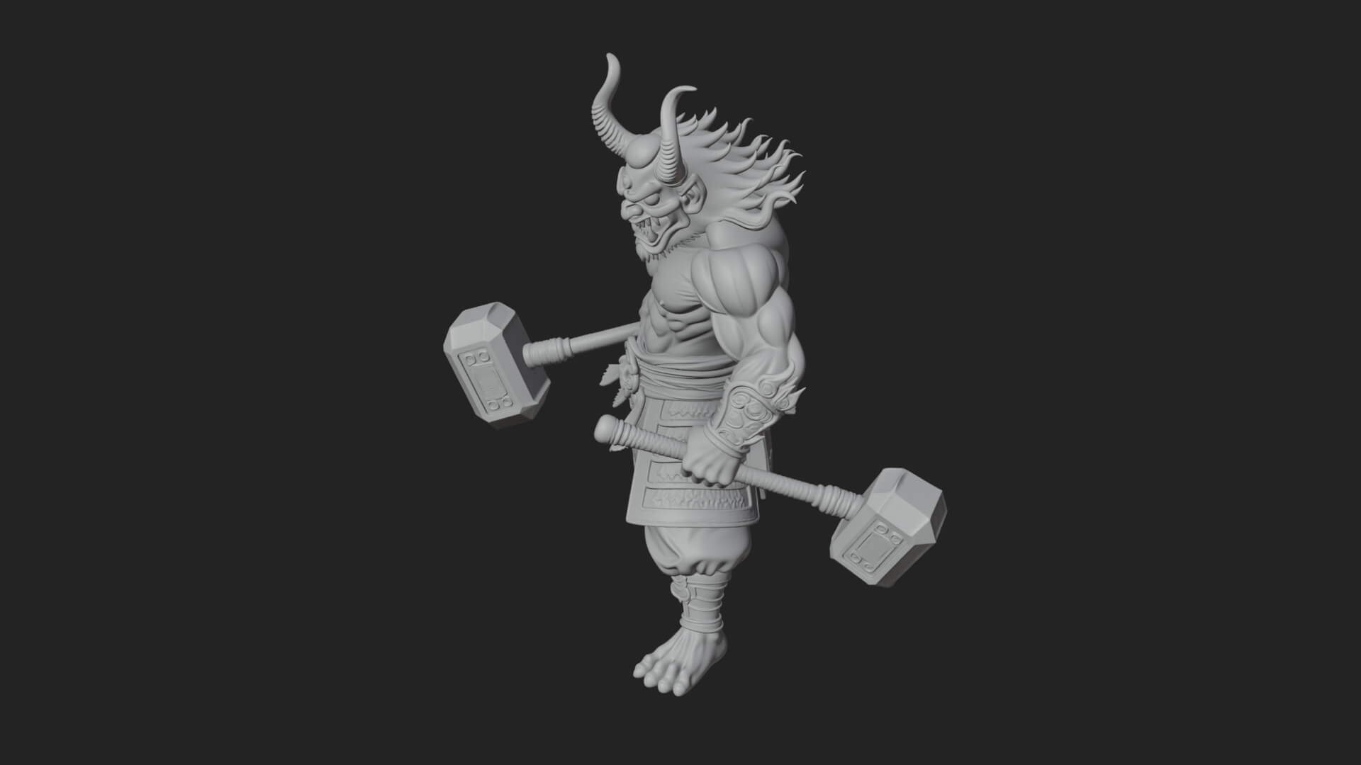 Minotaur Bull Beast Statue Design 6 3D Print Model 3D Model