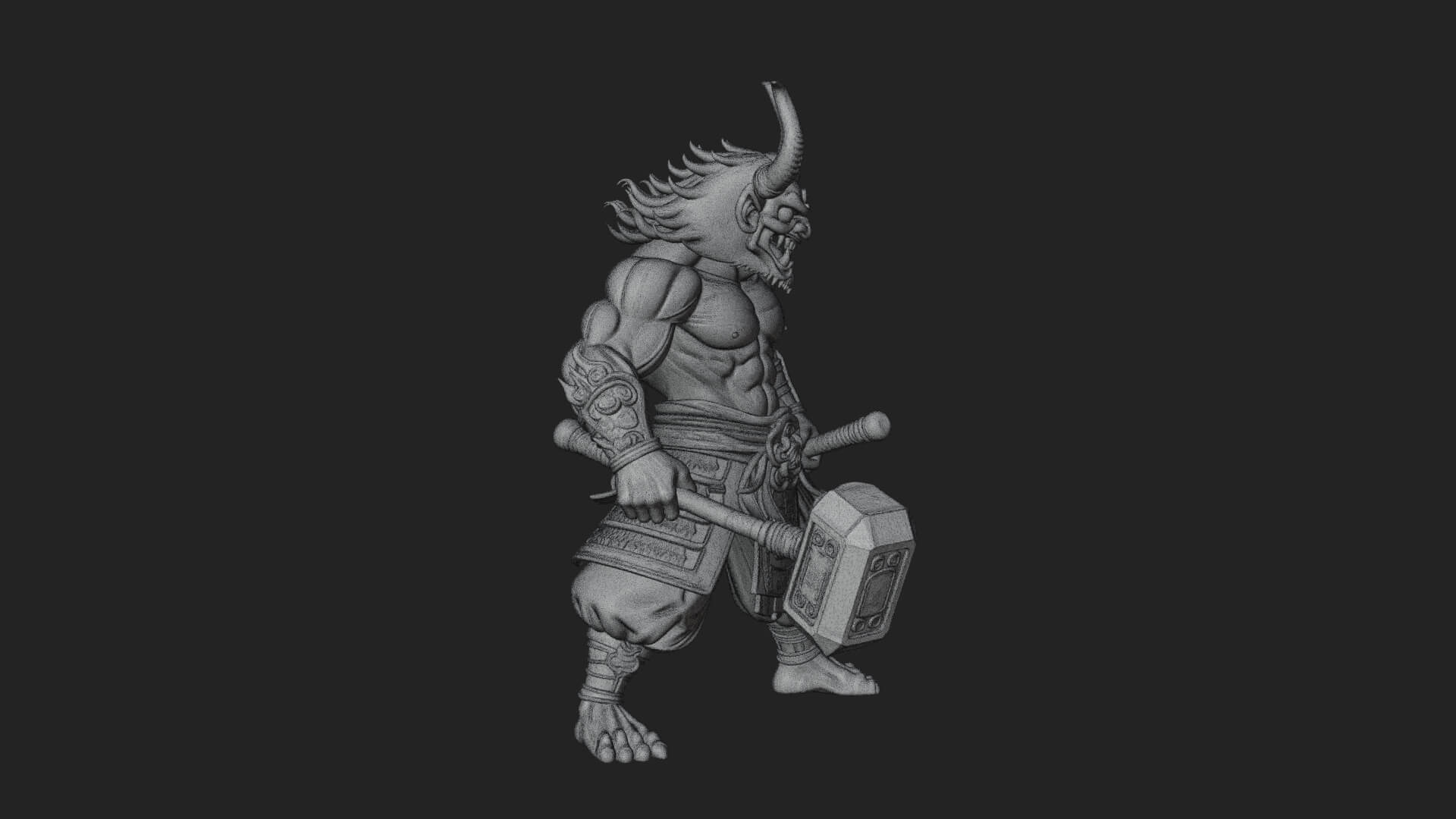 Minotaur Bull Beast Statue Design 6 3D Print Model 3D Model