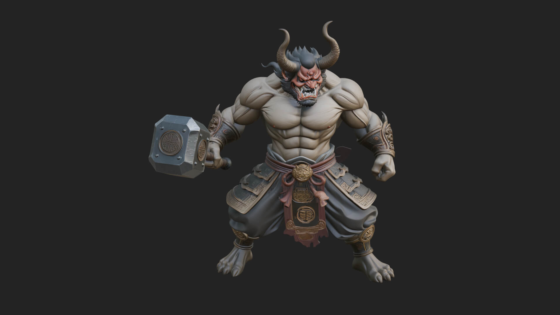Minotaur Bull Beast Statue Design 7 3D Print Model 3D Model