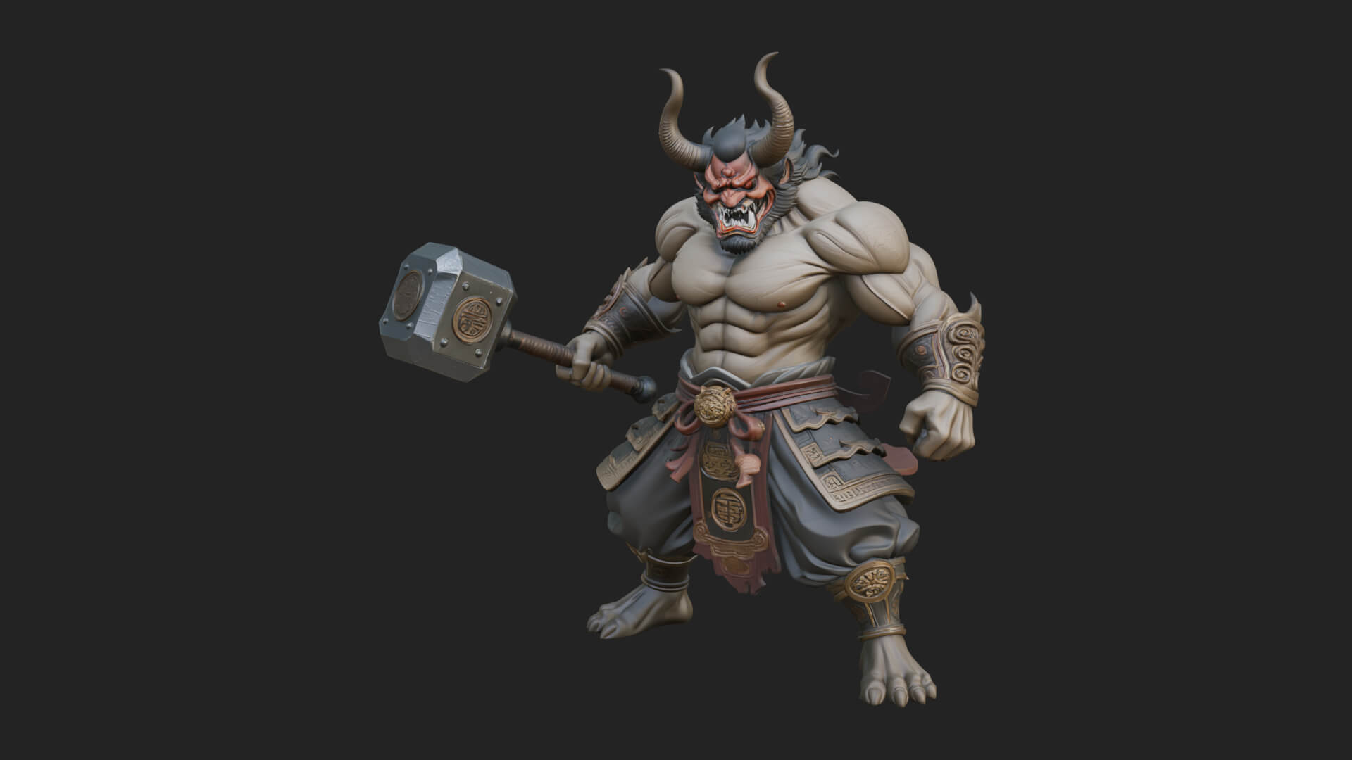 Minotaur Bull Beast Statue Design 7 3D Print Model 3D Model