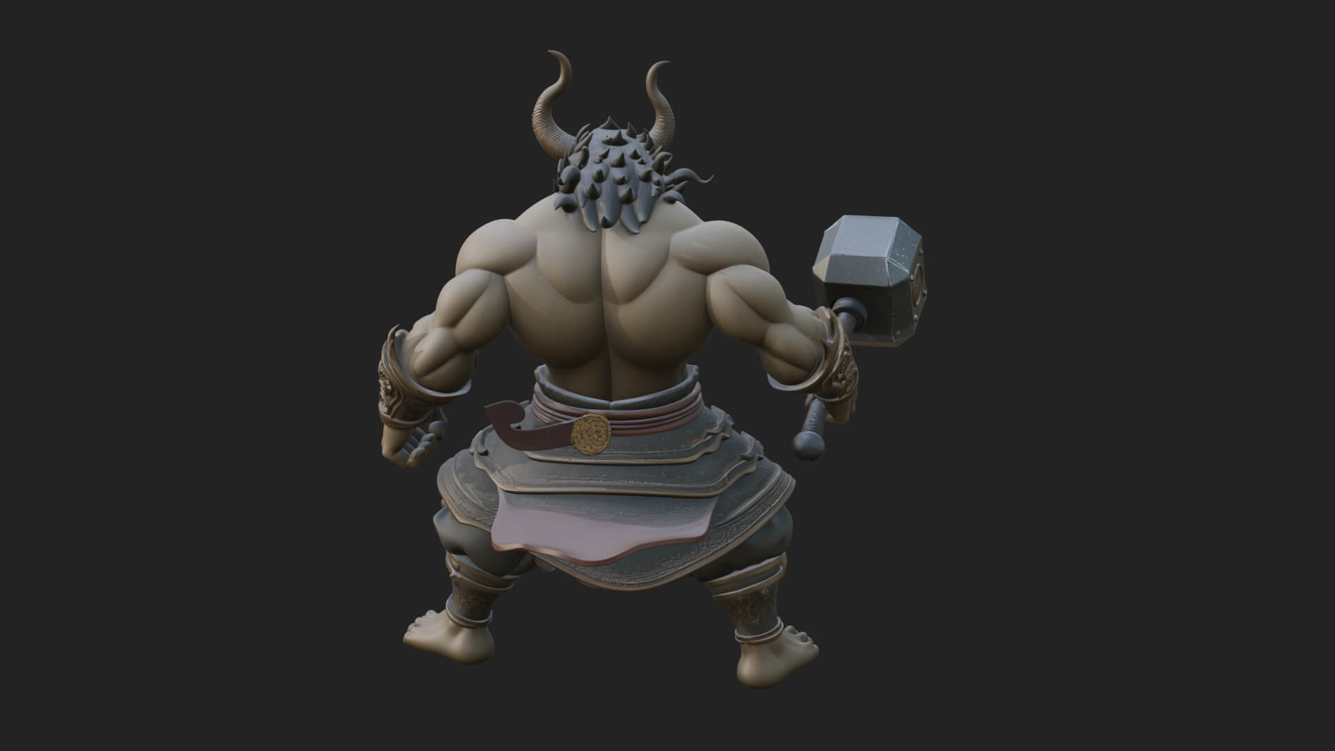 Minotaur Bull Beast Statue Design 7 3D Print Model 3D Model