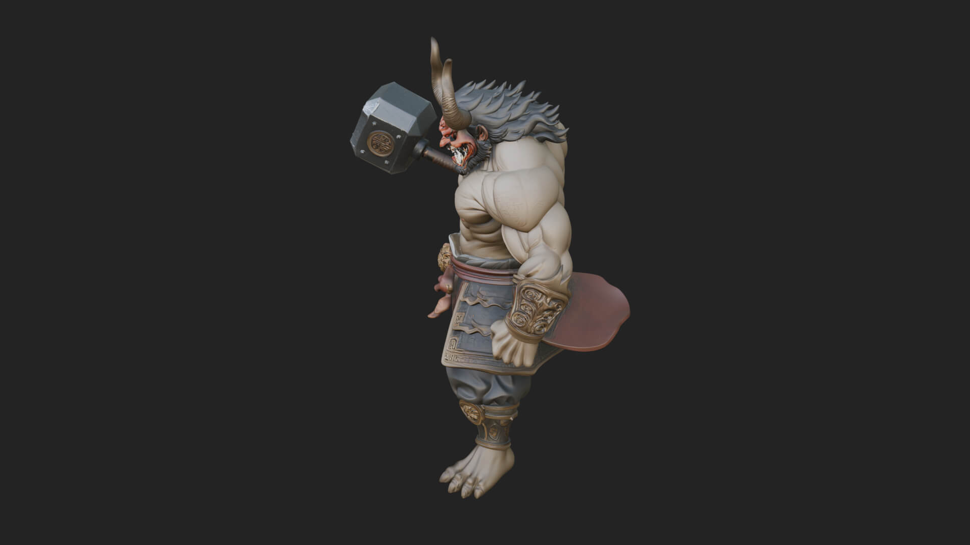 Minotaur Bull Beast Statue Design 7 3D Print Model 3D Model