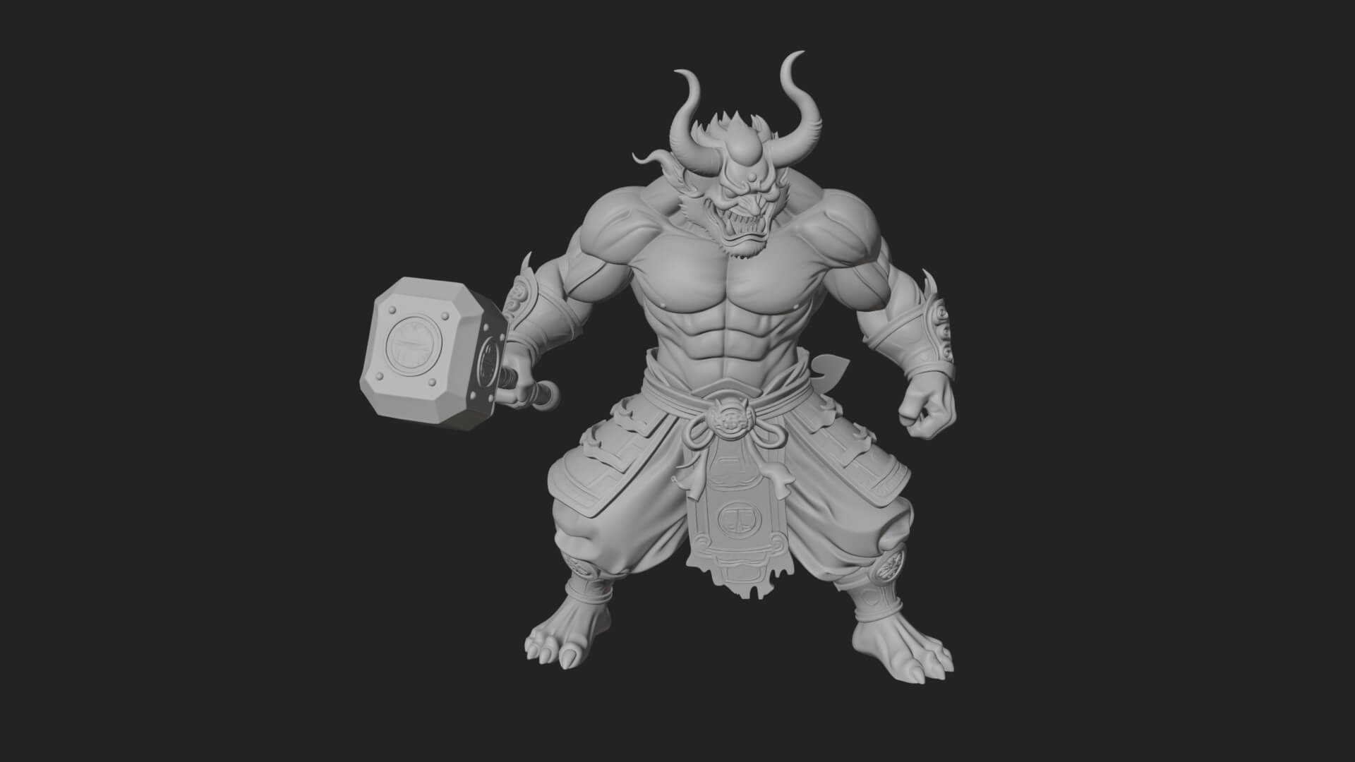 Minotaur Bull Beast Statue Design 7 3D Print Model 3D Model